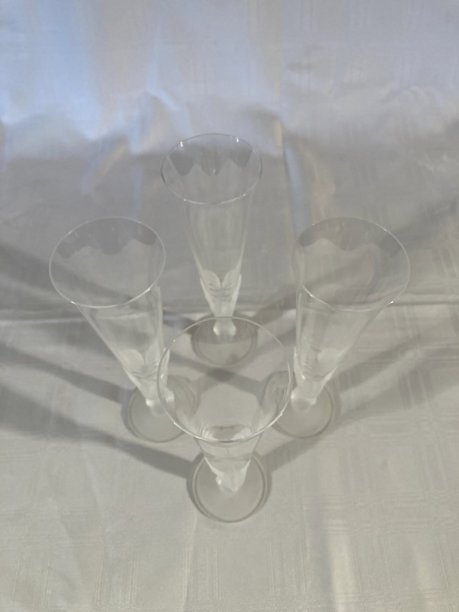 Vintage Fluted Champagne Wings Clear by Sasaki - Set of 4 - 6