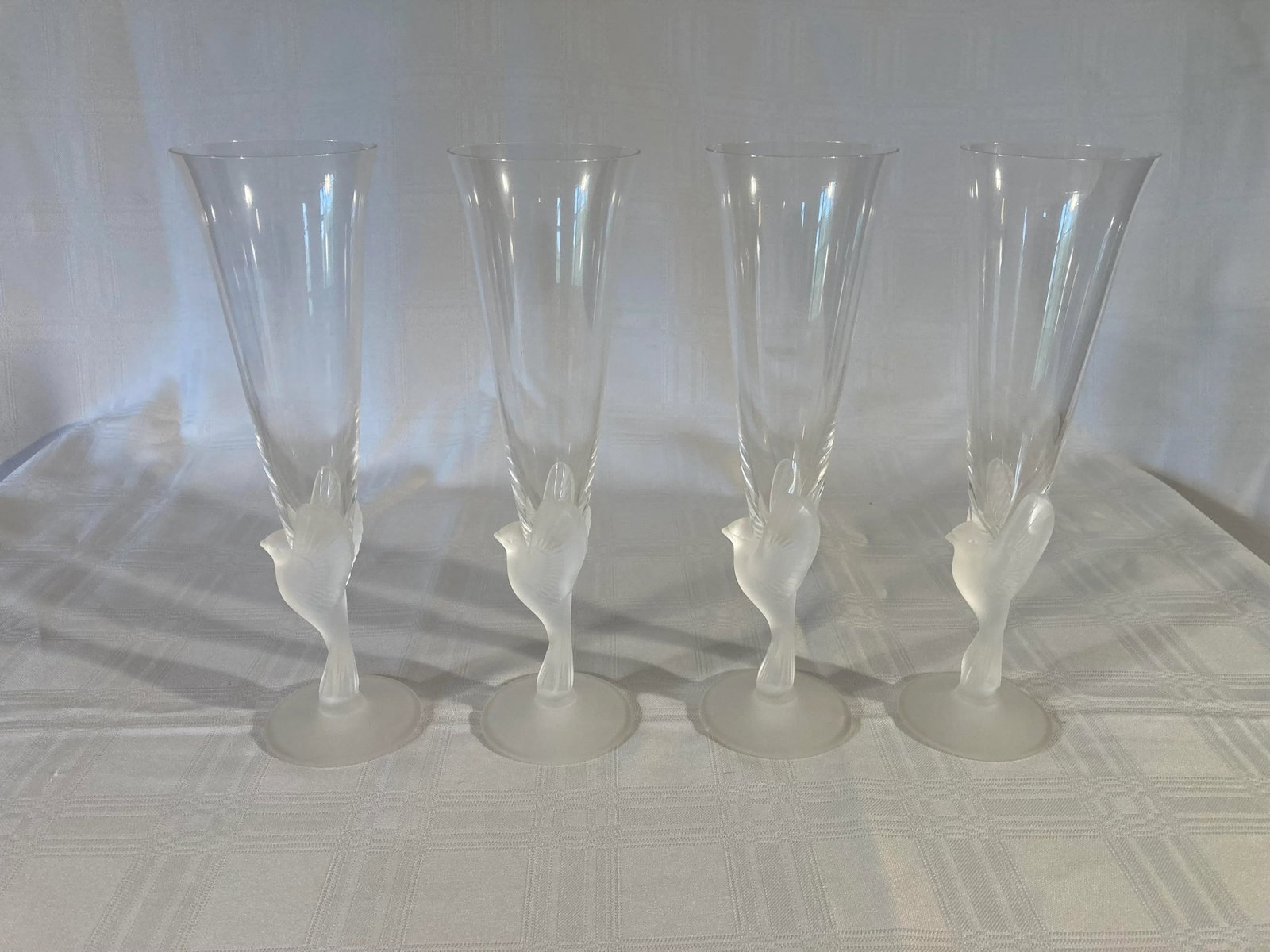 Vintage Fluted Champagne Wings Clear by Sasaki - Set of 4 - 7