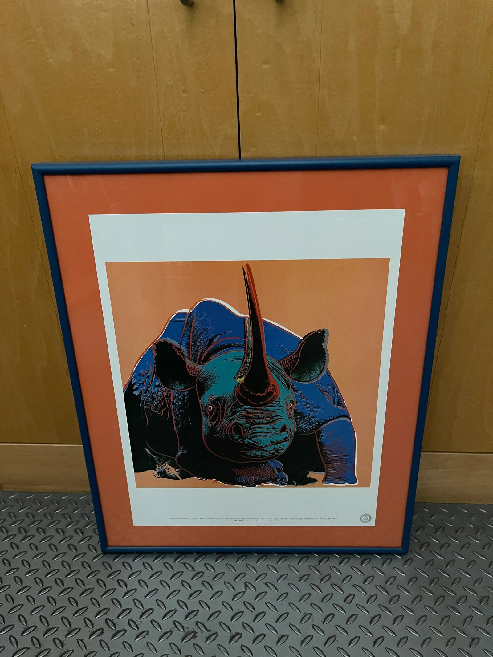 Andy Warhol Vintage 1989 Endangered Species Rhinoceros Framed Lithograph Print - 2