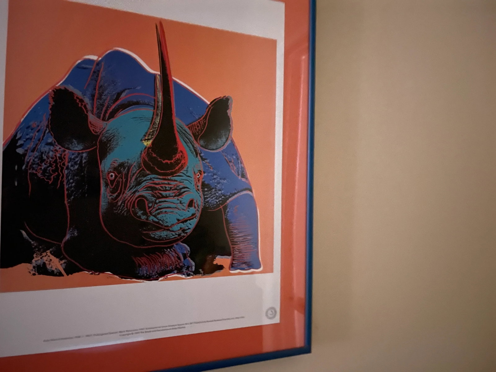 Andy Warhol Vintage 1989 Endangered Species Rhinoceros Framed Lithograph Print - 3
