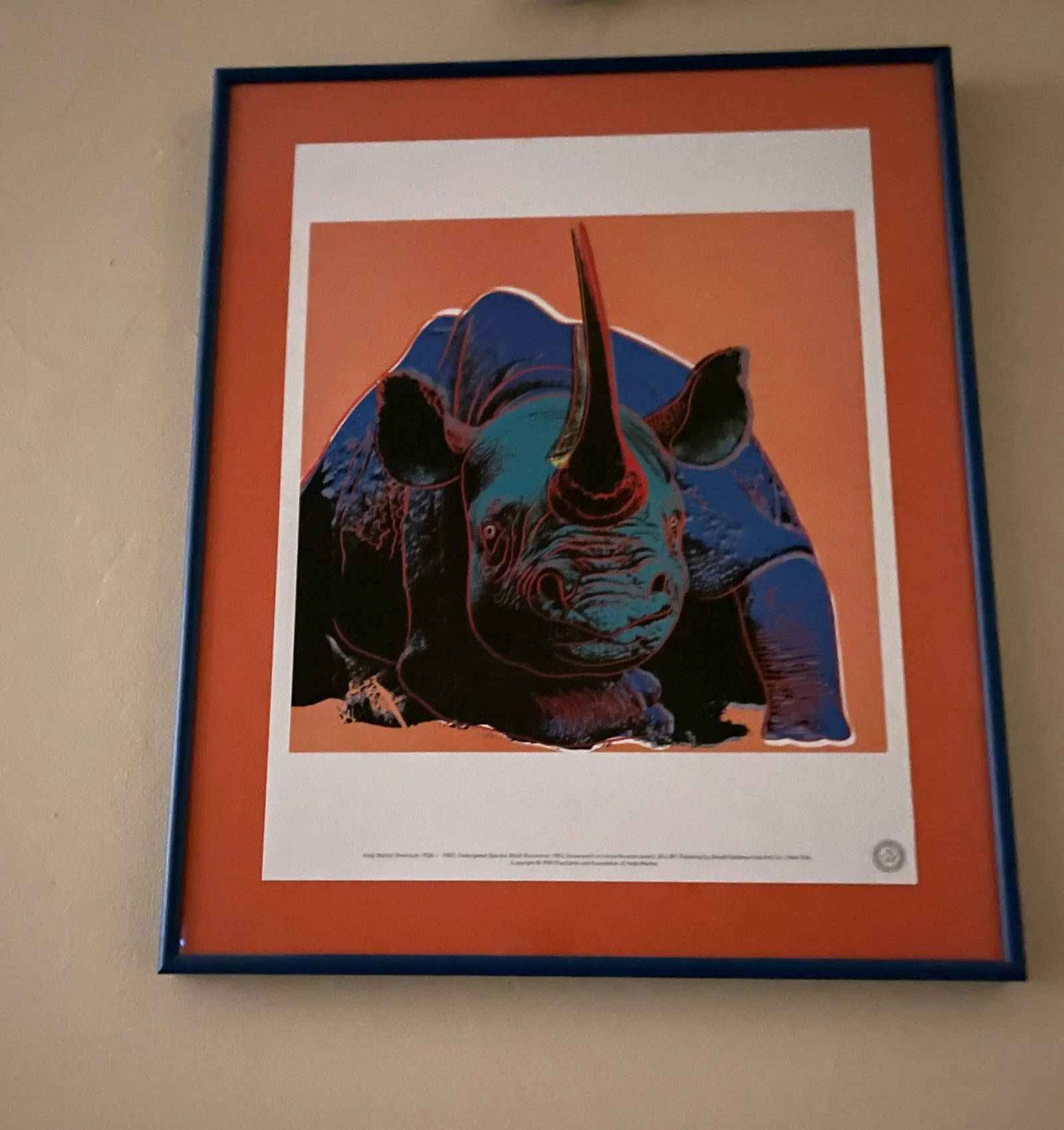 Andy Warhol Vintage 1989 Endangered Species Rhinoceros Framed Lithograph Print - 5