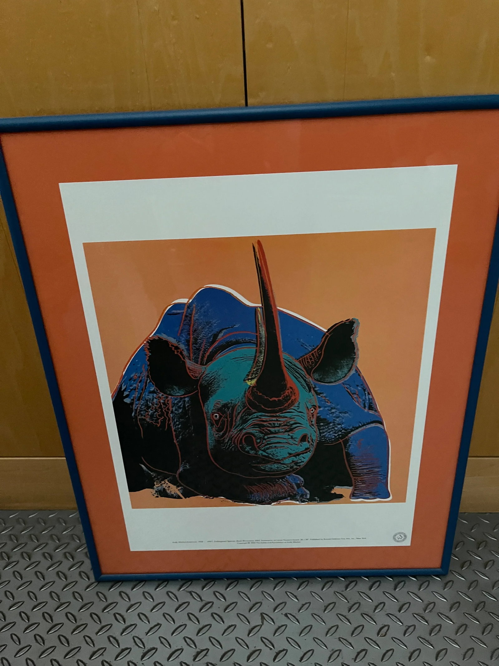 Andy Warhol Vintage 1989 Endangered Species Rhinoceros Framed Lithograph Print - 6