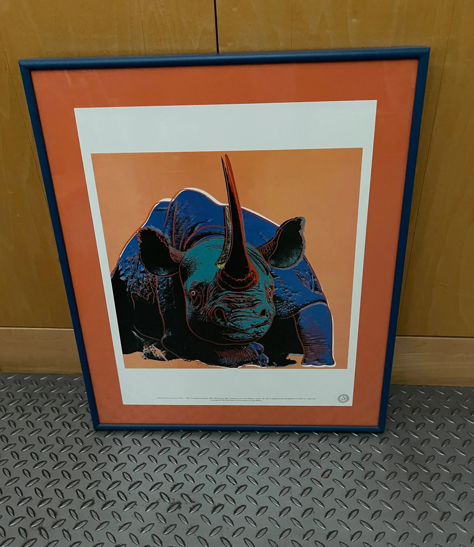 Andy Warhol Vintage 1989 Endangered Species Rhinoceros Framed Lithograph Print - 7