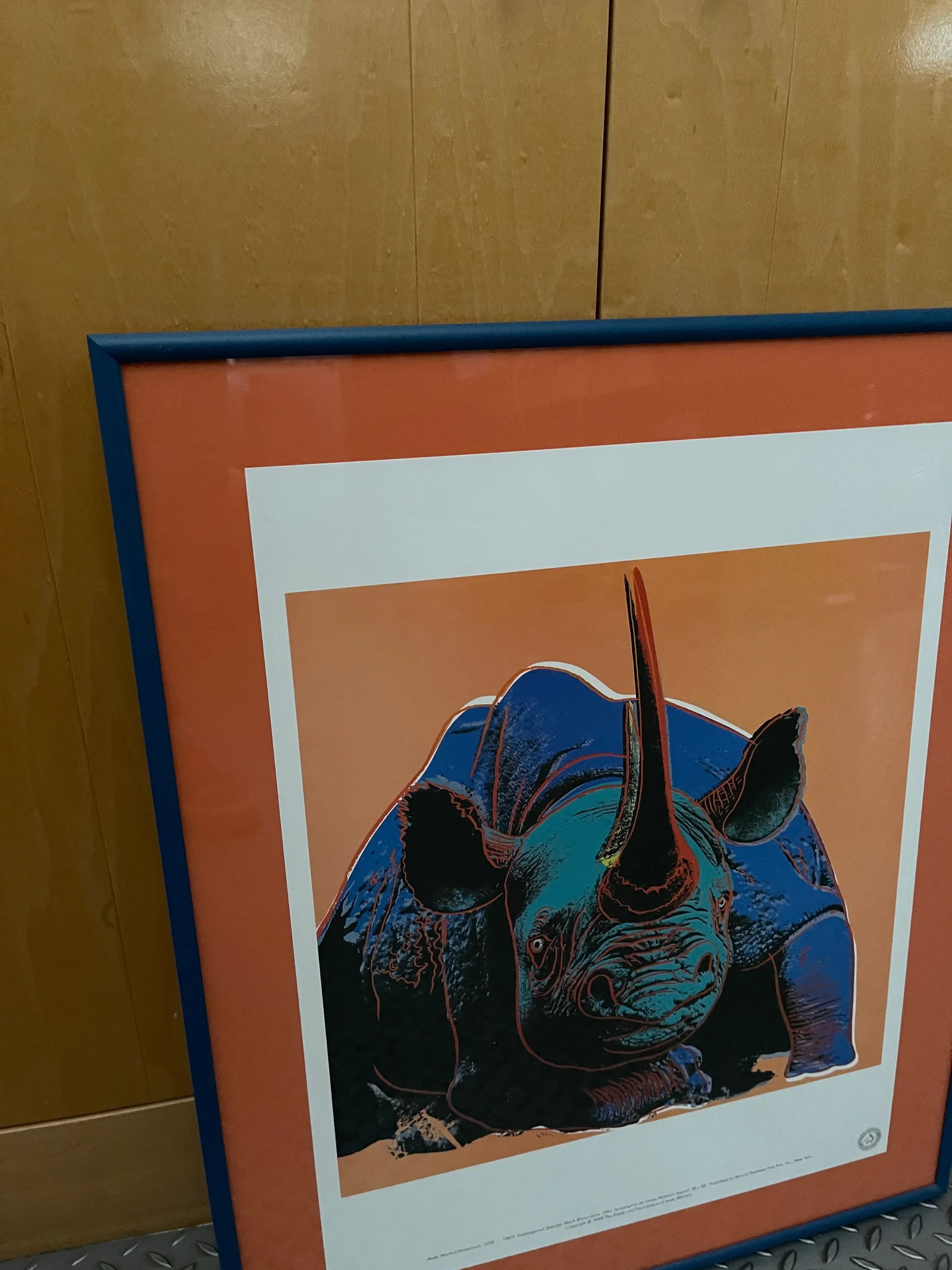 Andy Warhol Vintage 1989 Endangered Species Rhinoceros Framed Lithograph Print - 8