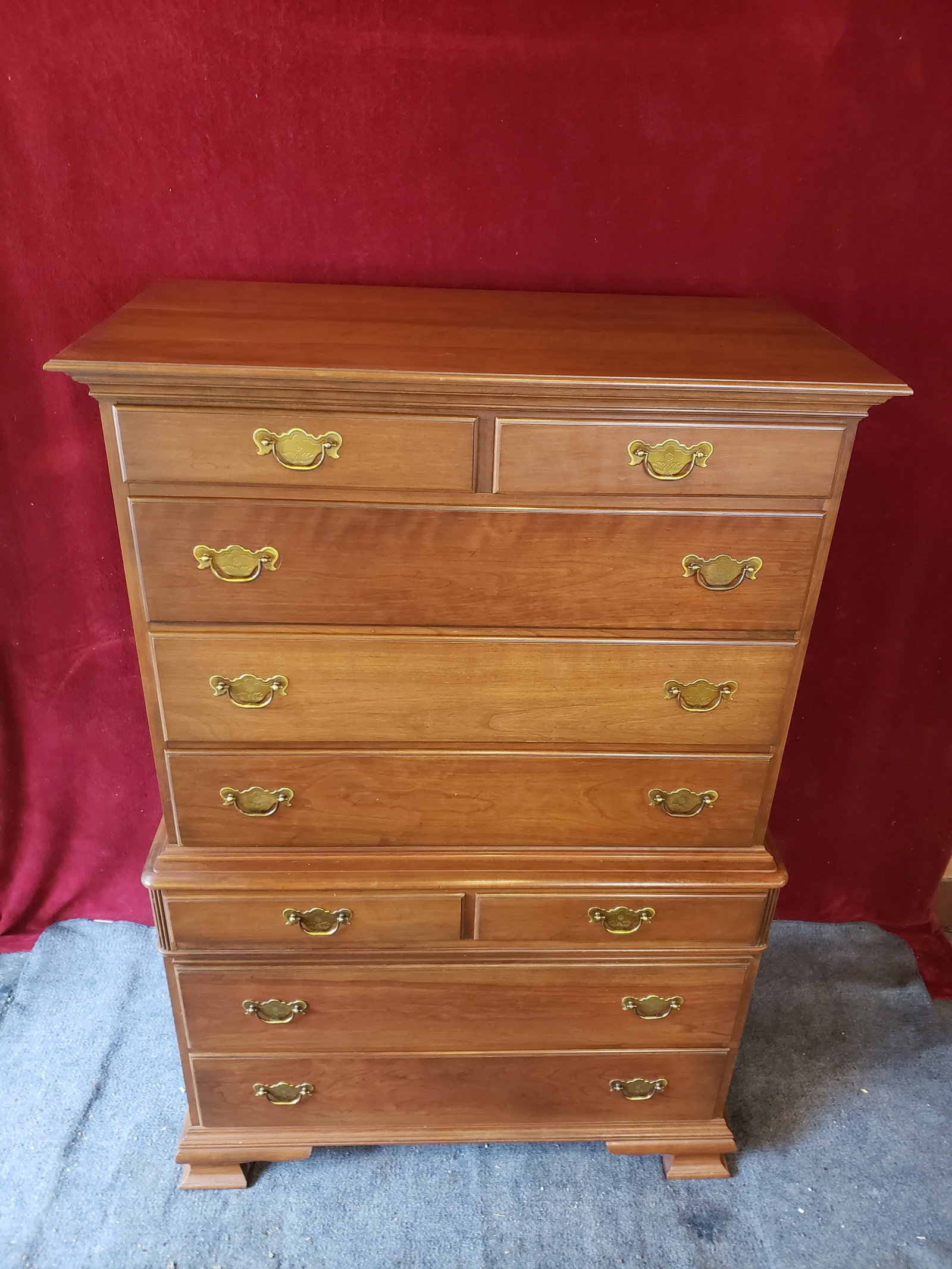 Late 20th Century Pennsylvania House 9 Drawer Mahogany Highboy Chest of Drawers - 5