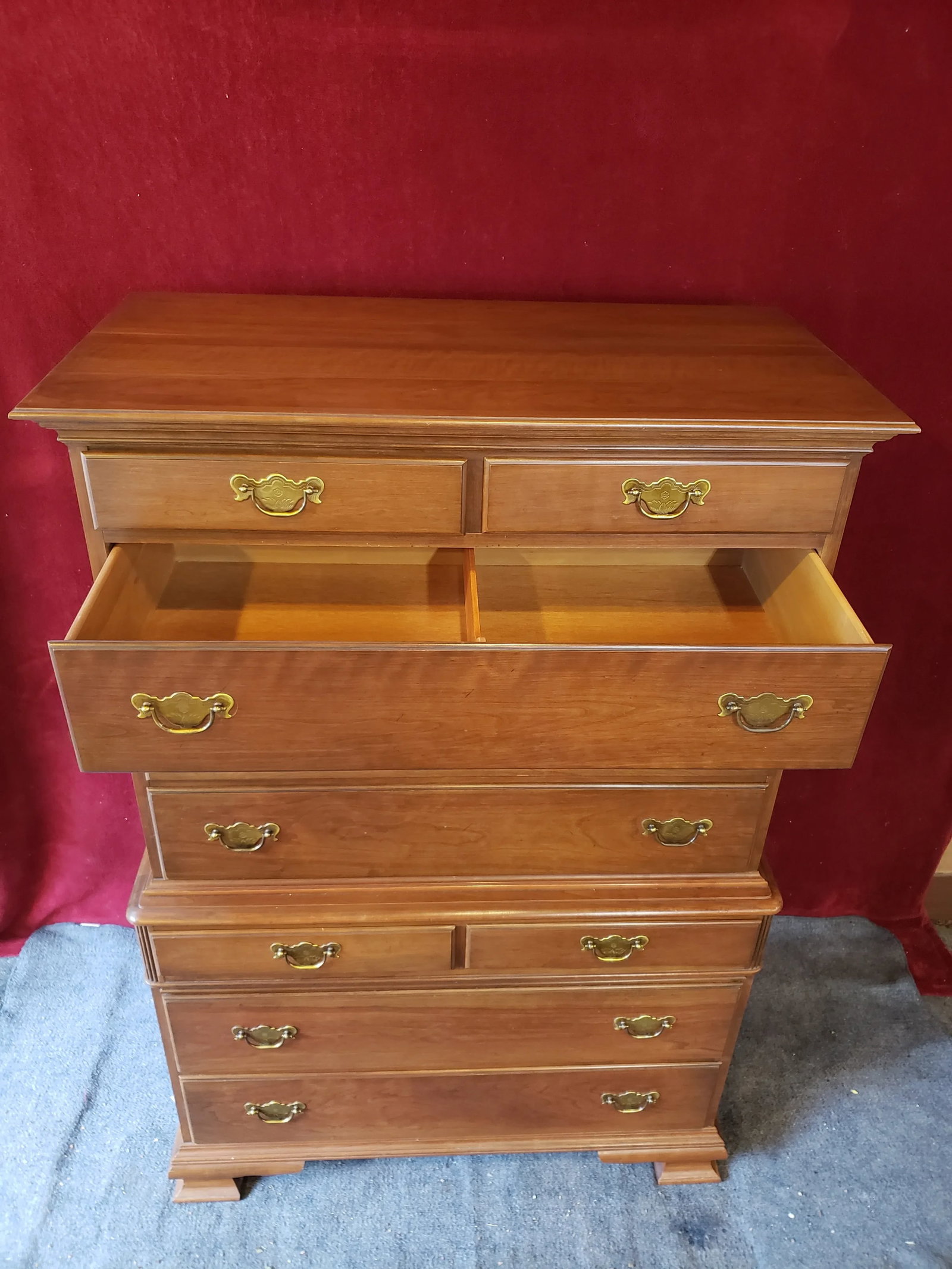 Late 20th Century Pennsylvania House 9 Drawer Mahogany Highboy Chest of Drawers - 9