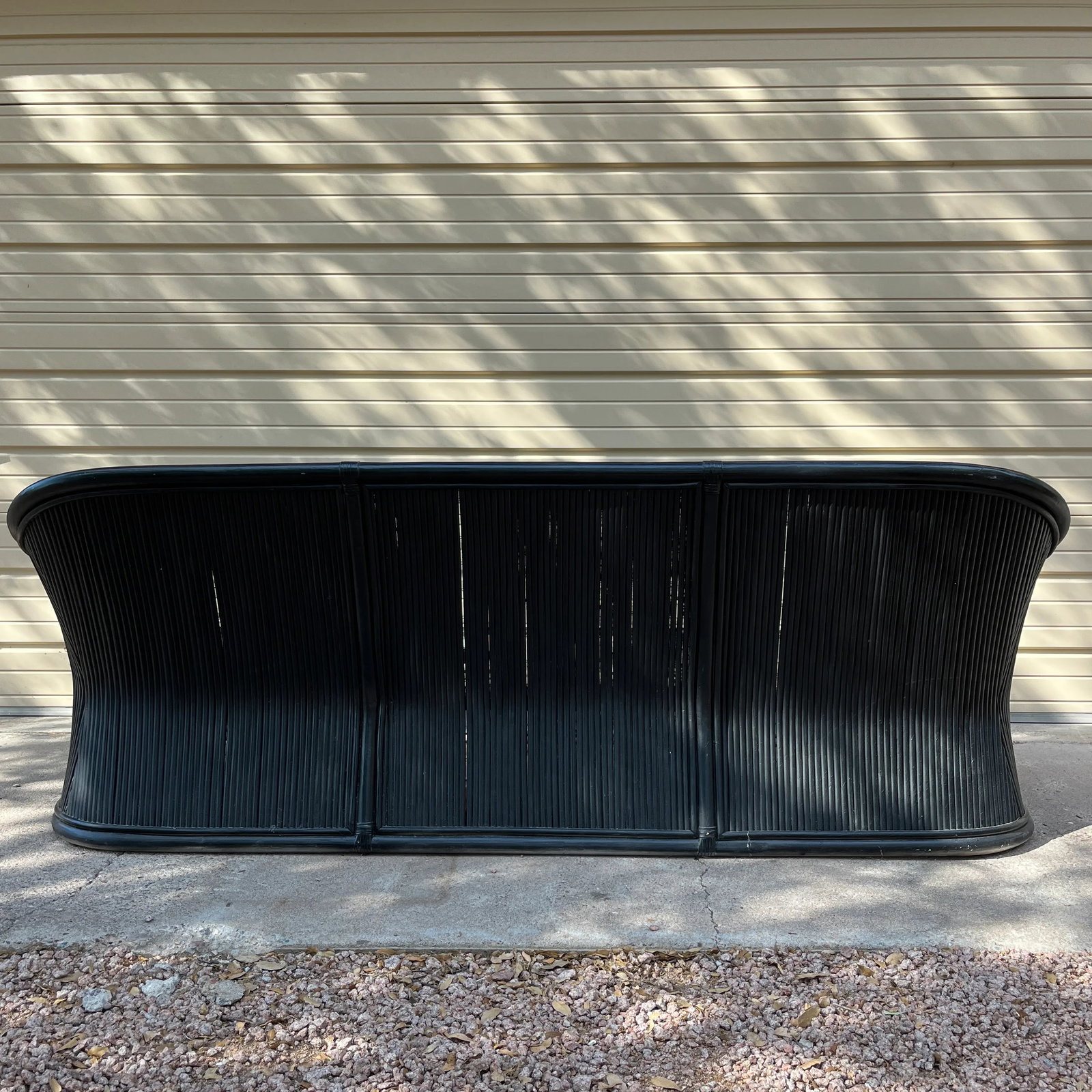 1970s Henry Link Split Reed Bamboo Three-Seat Sofa - 12