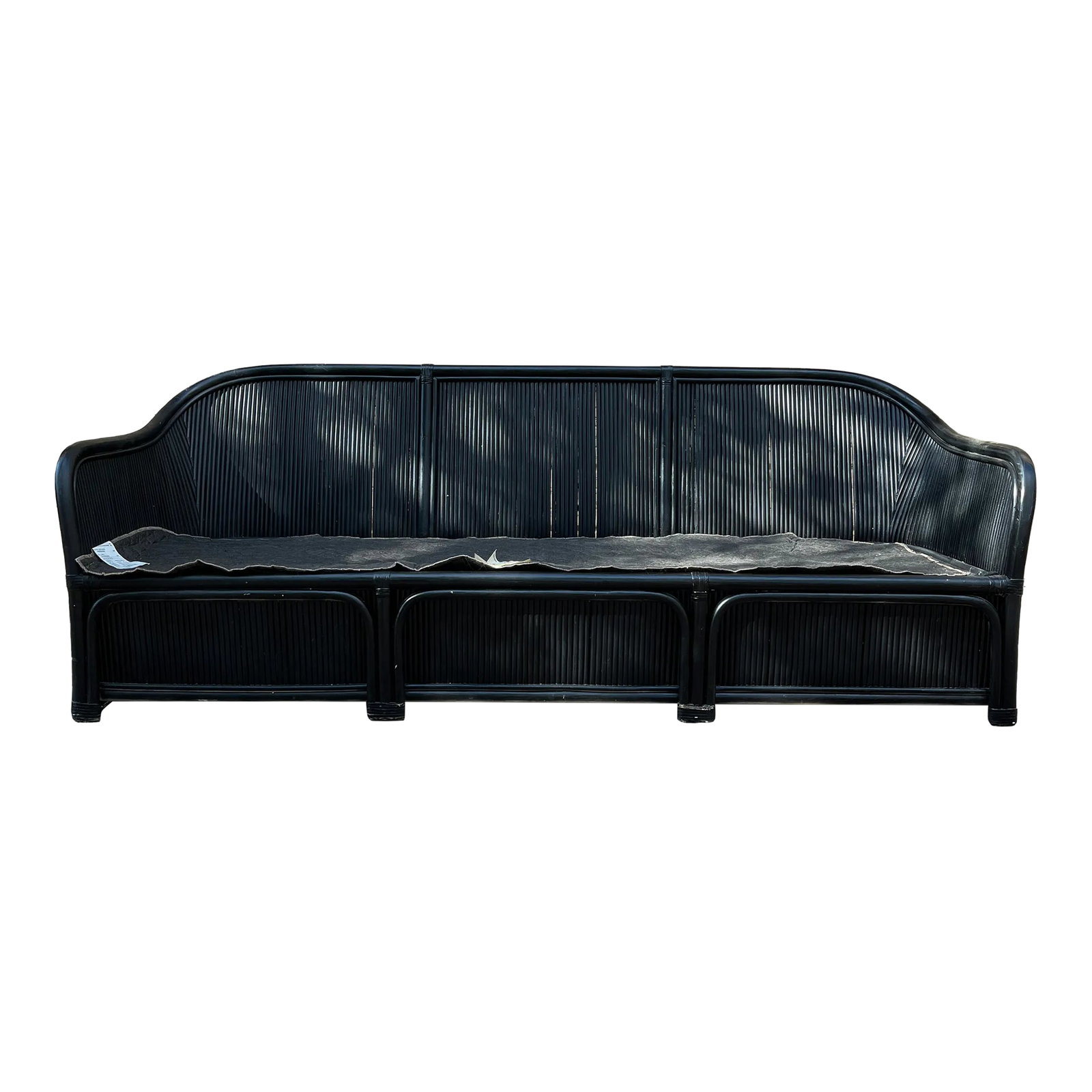 1970s Henry Link Split Reed Bamboo Three-Seat Sofa (1 of 12)