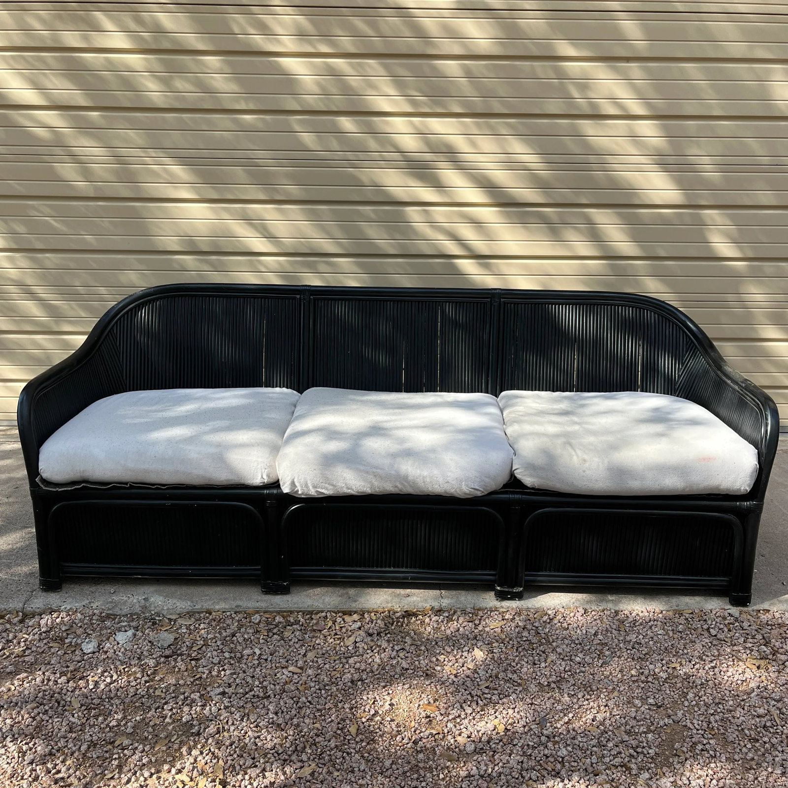 1970s Henry Link Split Reed Bamboo Three-Seat Sofa - 3