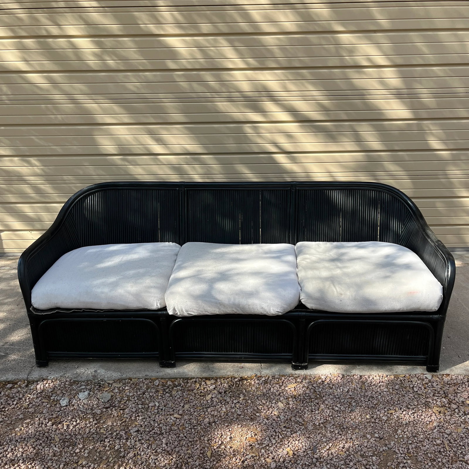 1970s Henry Link Split Reed Bamboo Three-Seat Sofa - 4