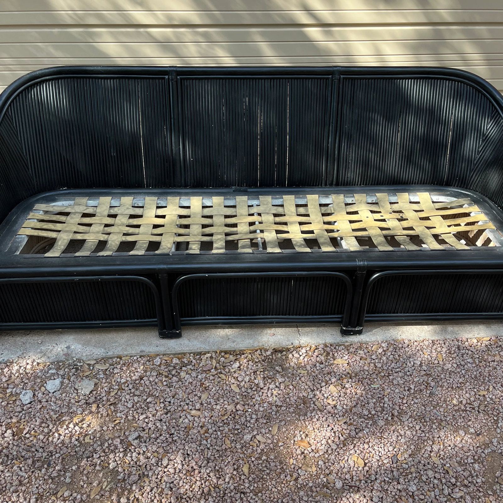 1970s Henry Link Split Reed Bamboo Three-Seat Sofa - 9