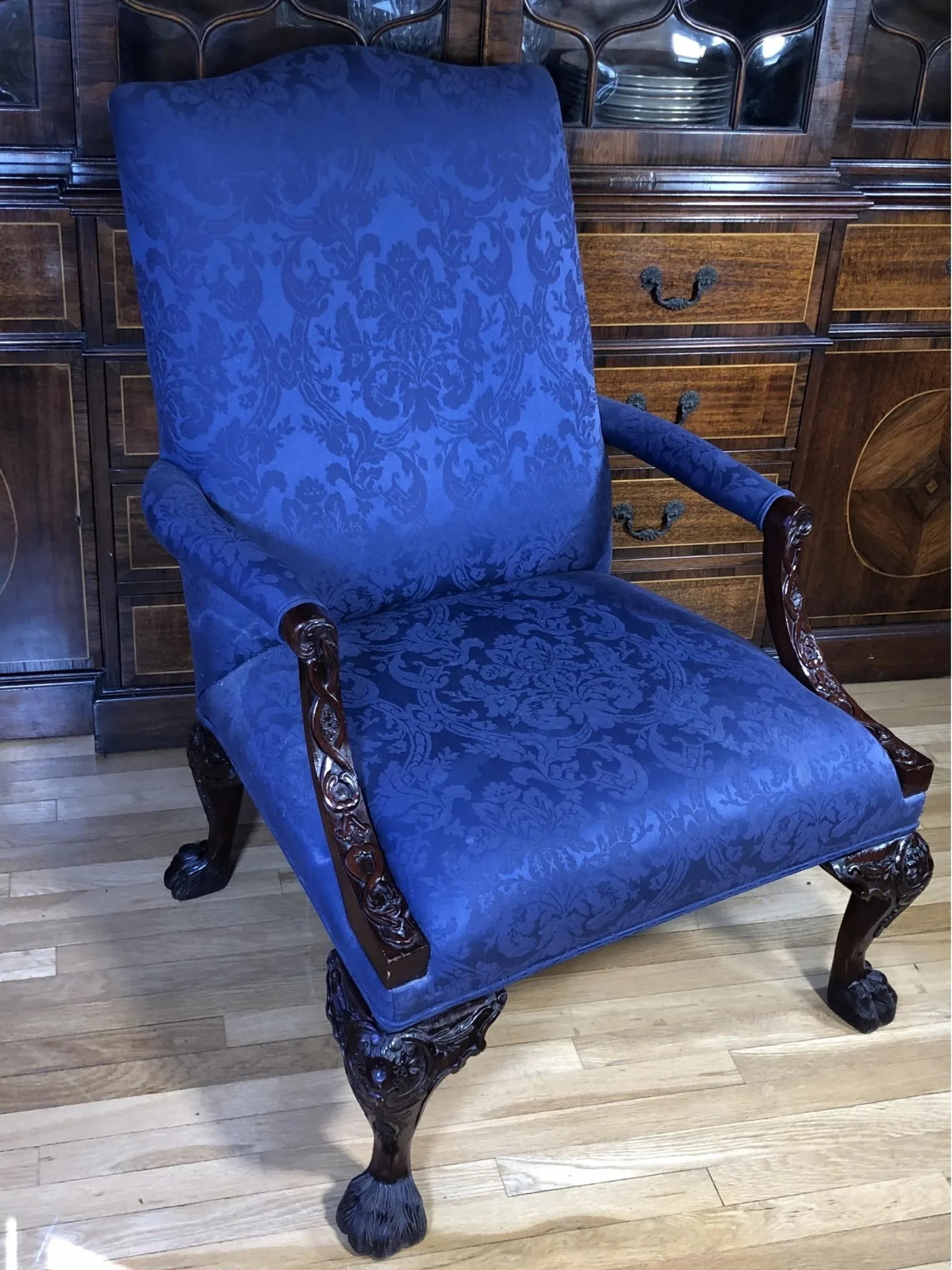 1990s Hand-Carved Mahogany Armchair by Henredon Natchez Collection - 2