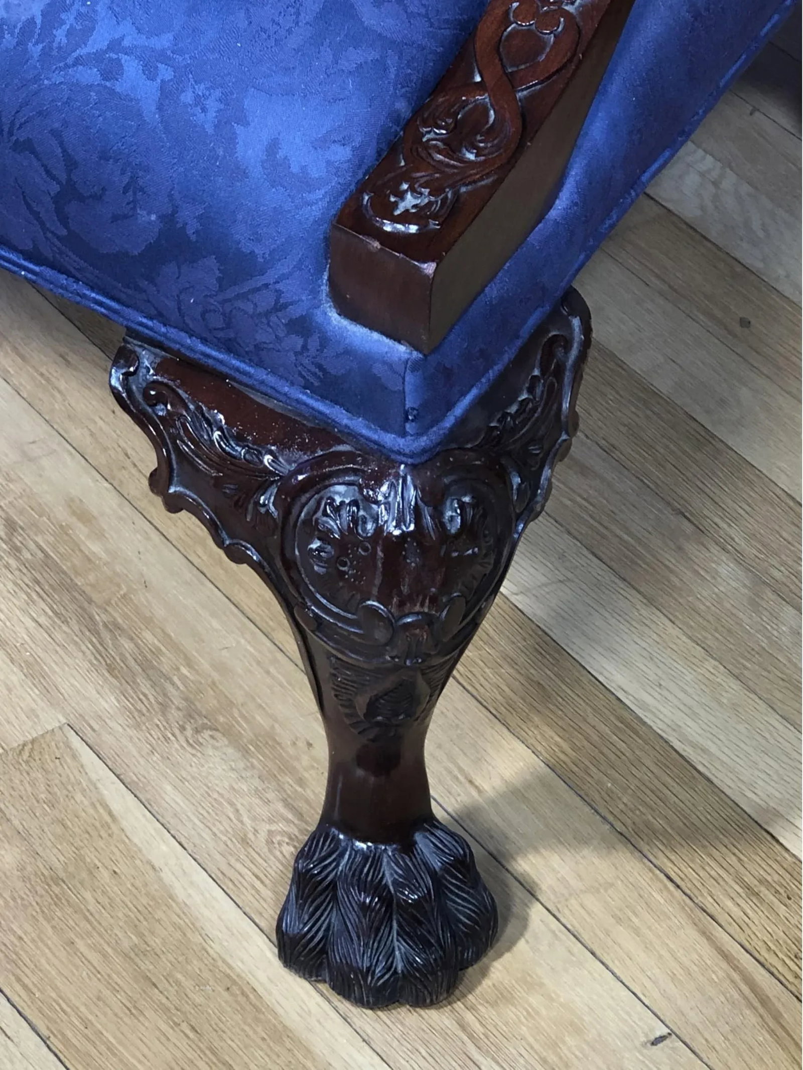 1990s Hand-Carved Mahogany Armchair by Henredon Natchez Collection - 3