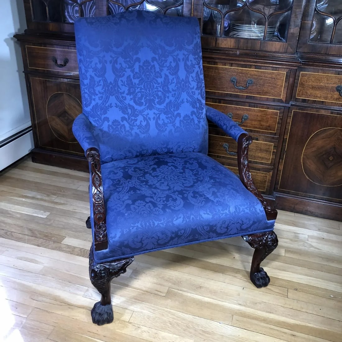 1990s Hand-Carved Mahogany Armchair by Henredon Natchez Collection - 5