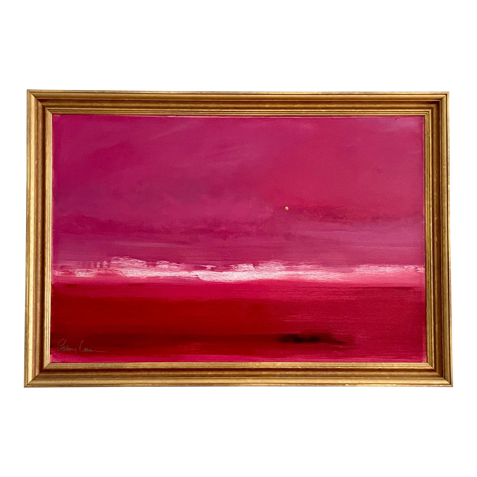 Barry Lantz Original Painting "Raspberry" Acrylic on Canvas: A vibrant Acryllic "Raspberry" by Barry Lantz is beautifully framed measuring 36x24. This is a signed, custom framed acrylic painting on canvas by a nationally known artist. Excellent condition. Condi