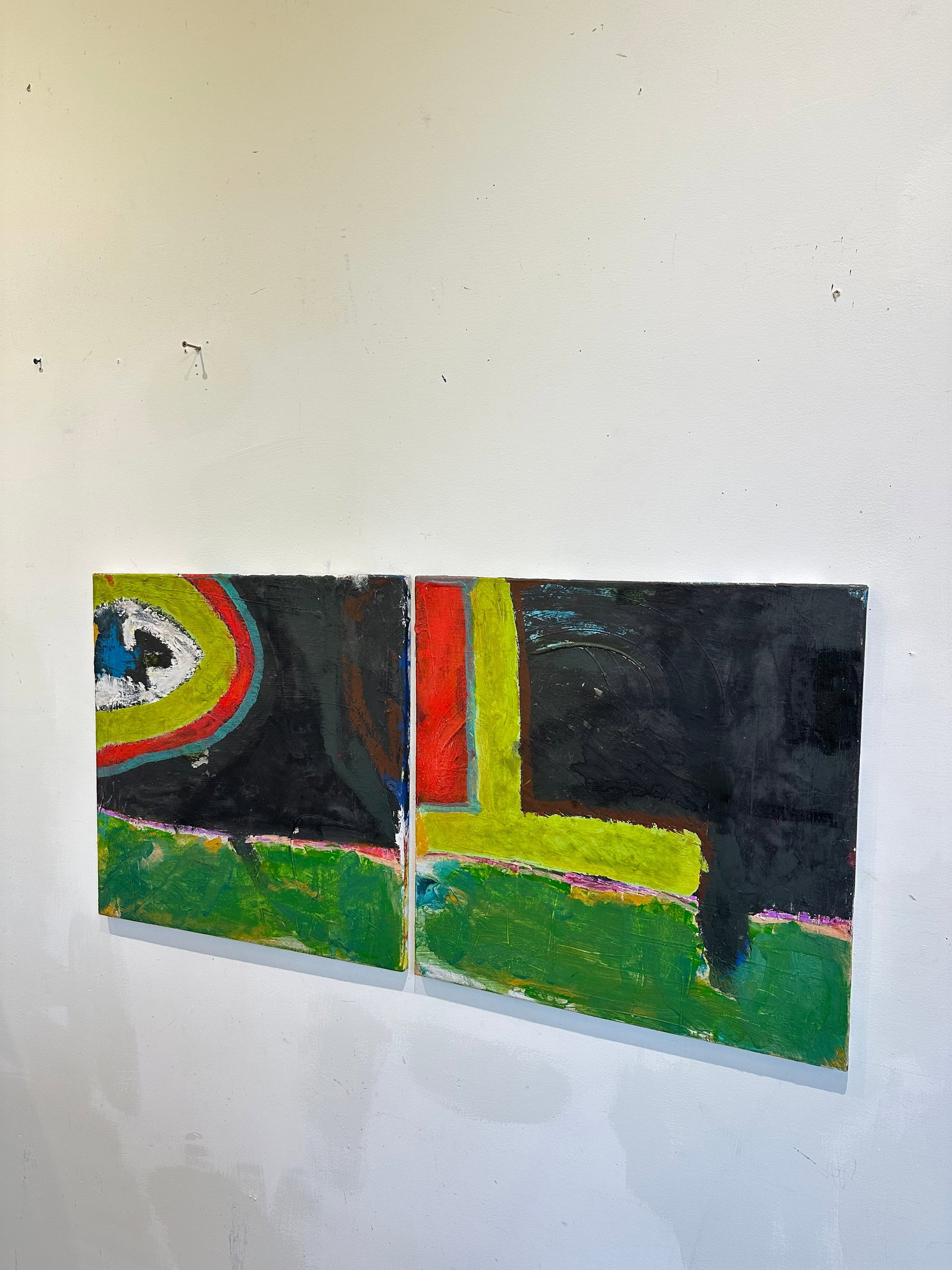 Modern Abstract Diptych on Canvas - 11