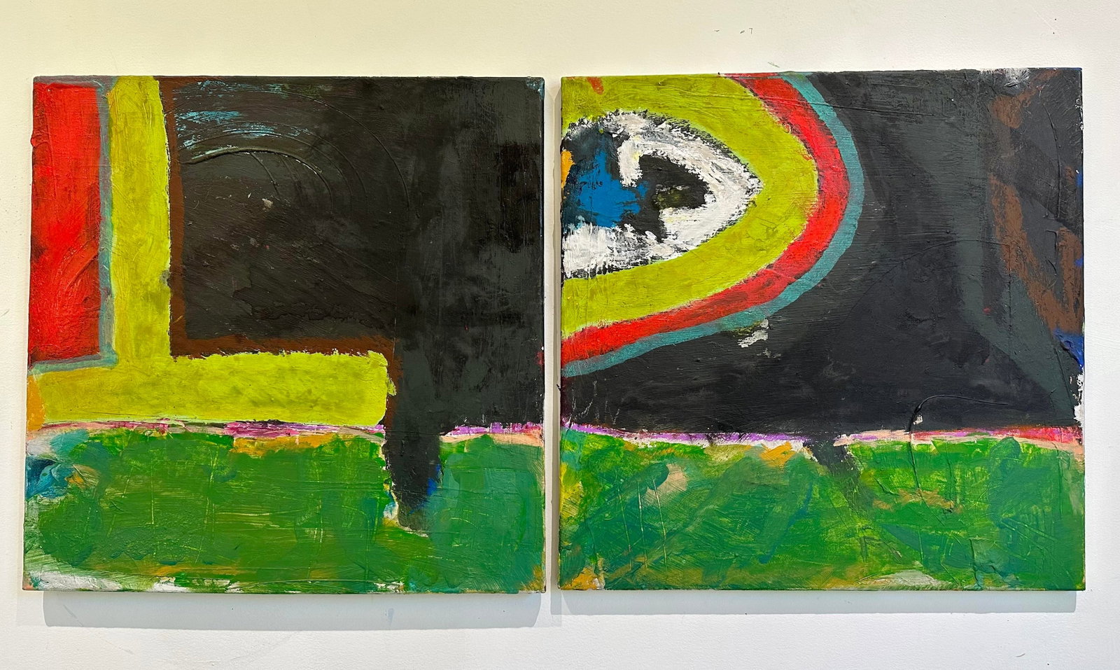 Modern Abstract Diptych on Canvas - 2
