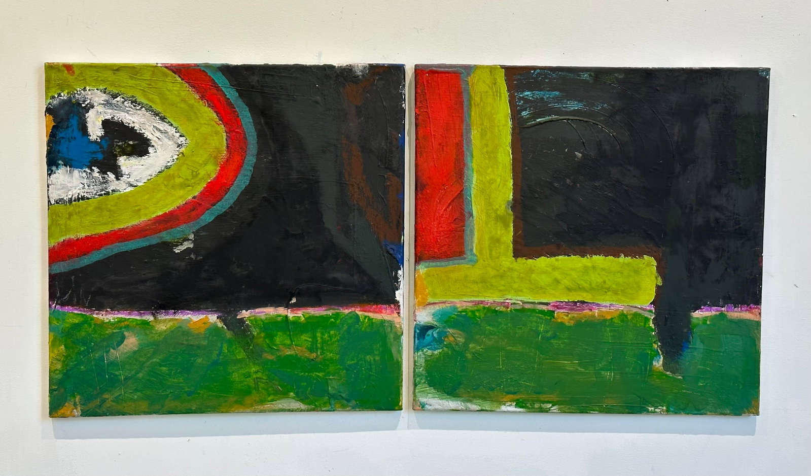 Modern Abstract Diptych on Canvas - 4