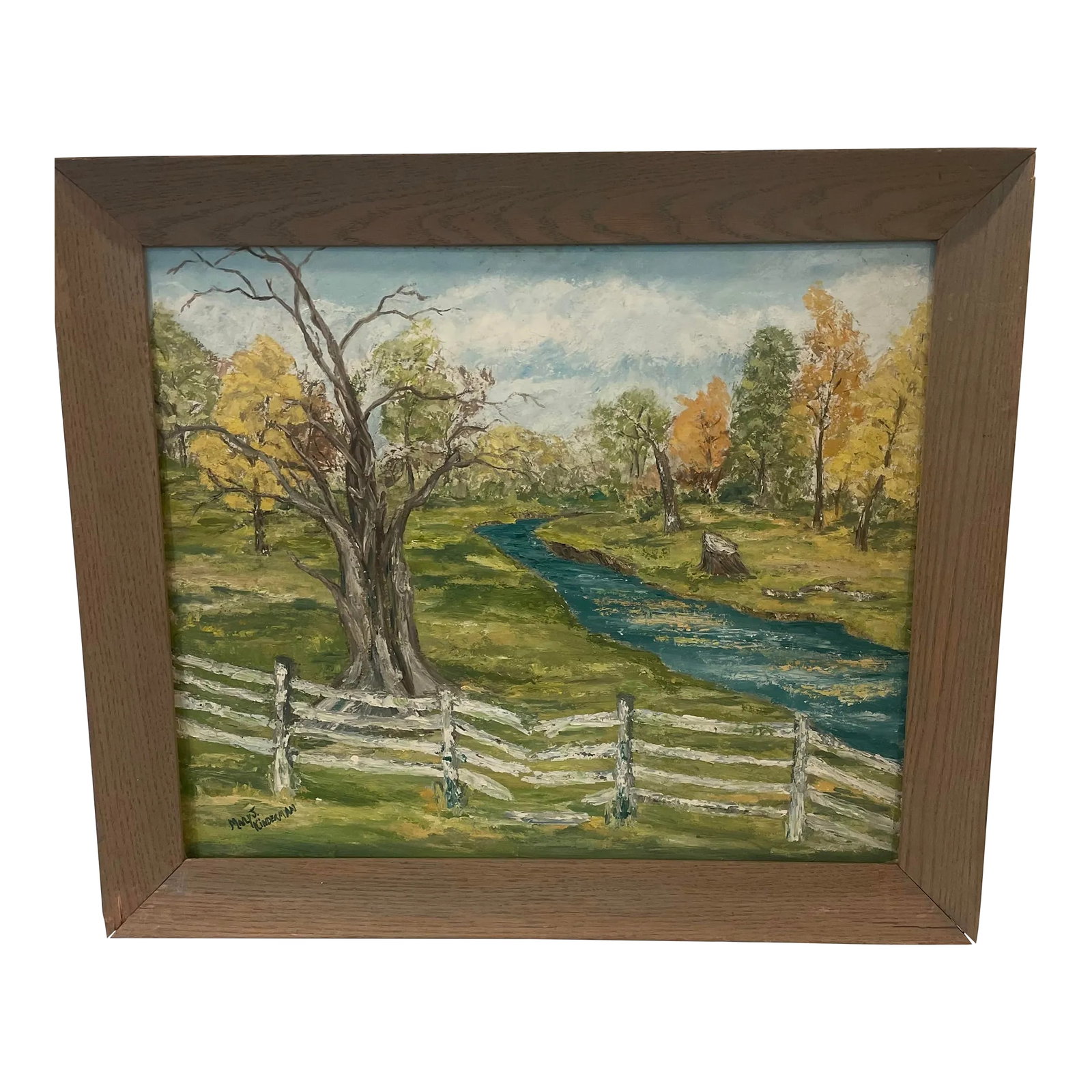 American Impressionist Landscape Painting of Kentucky Horse Farm With Rolling River (1 of 8)