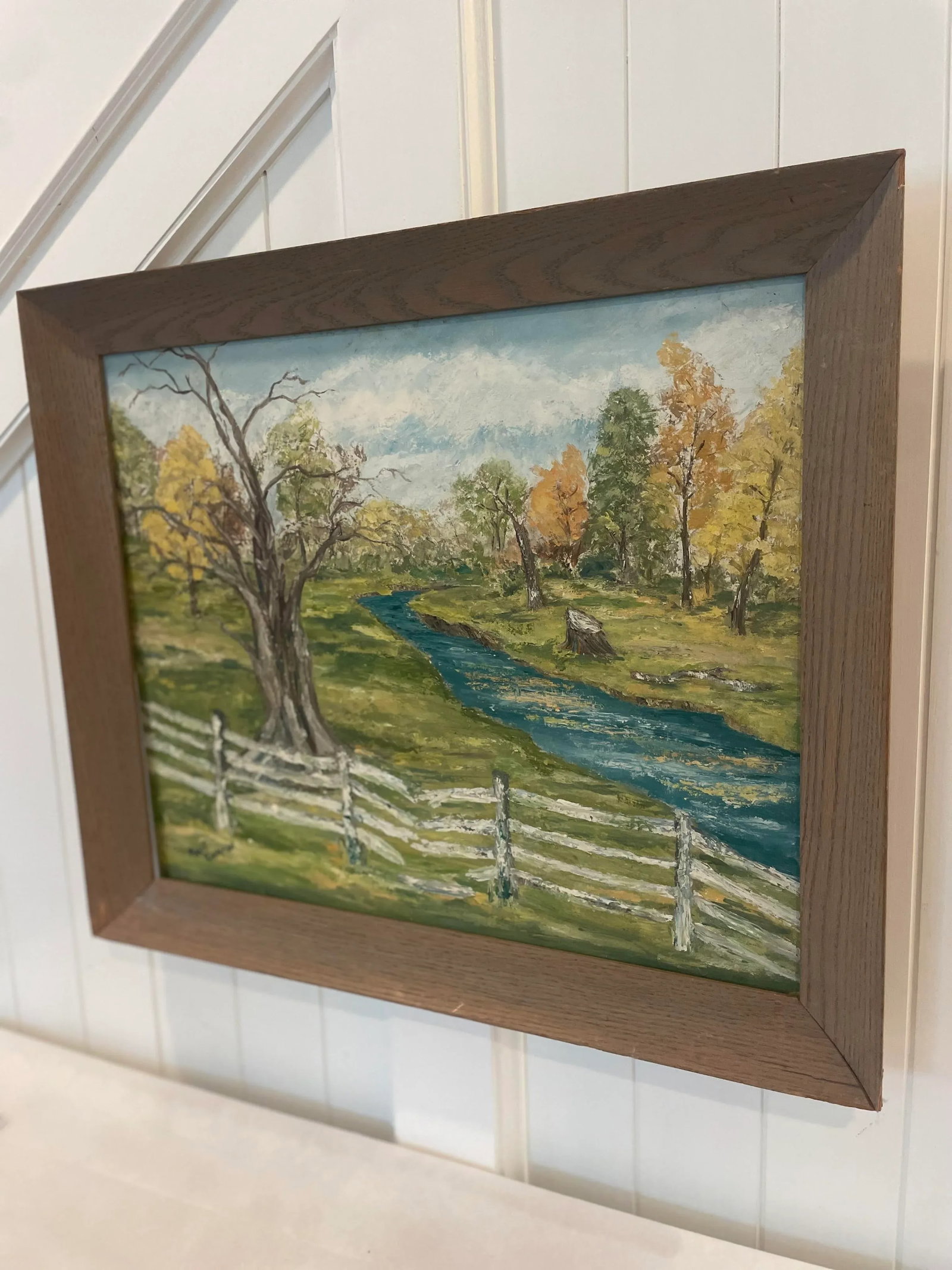 American Impressionist Landscape Painting of Kentucky Horse Farm With Rolling River - 3