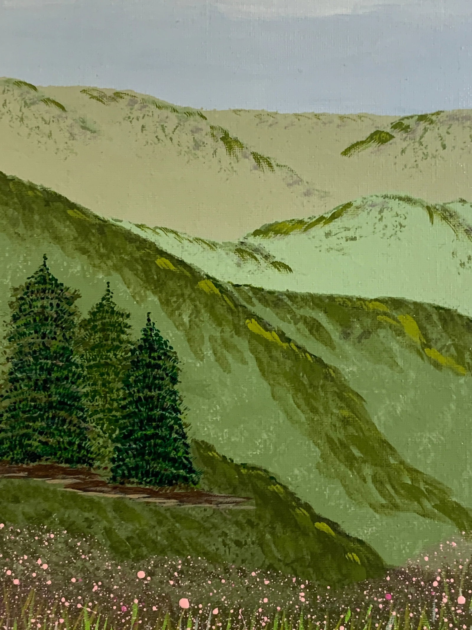 "Mountains, Trees and Wildflowers" Original Landscape Painting by Deb Bossert - 3