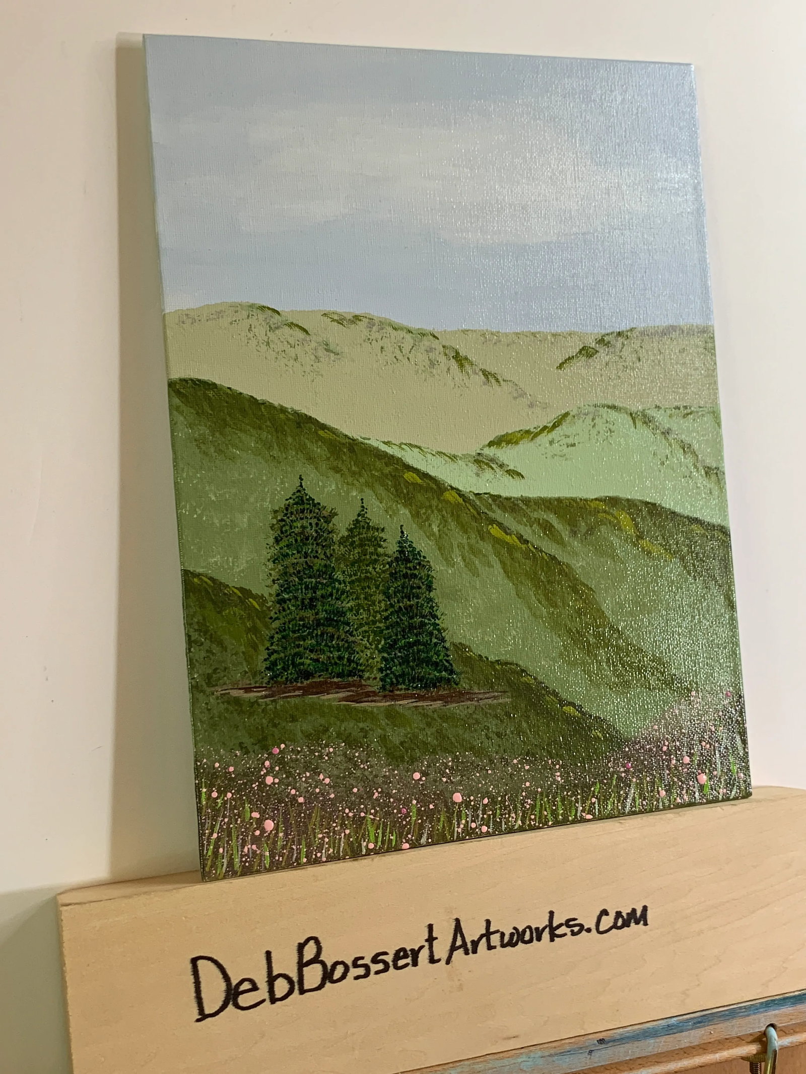 "Mountains, Trees and Wildflowers" Original Landscape Painting by Deb Bossert - 5