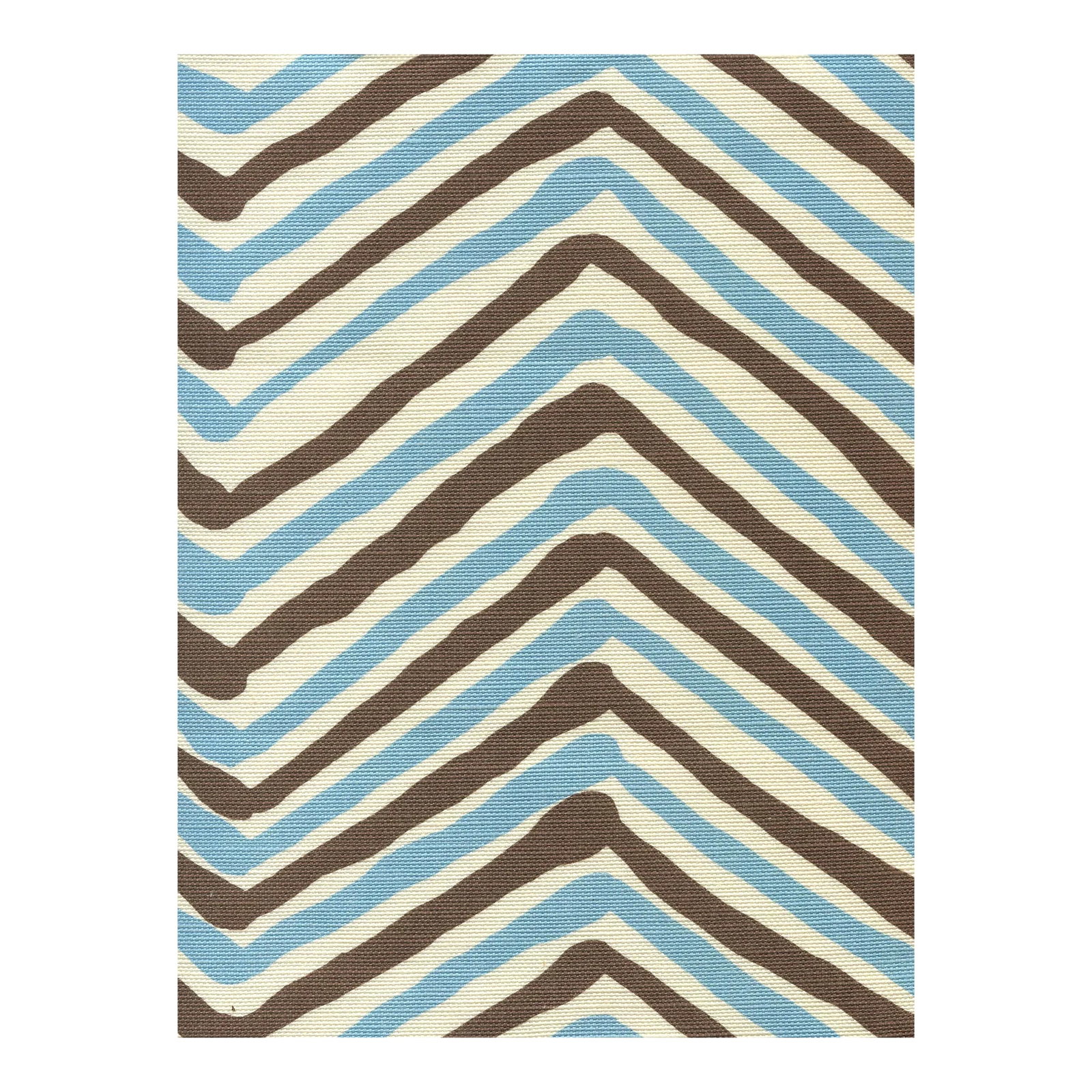 Alan Campbell for China Seas "Zig Zag" 10 Yards: Alan Campbell for Chinas Seas "Zig Zag II" Fabric. Multi color New Blue and New Brown on tinted linen (AC950--5). Large scale graphic print. 55% linen / 45% cotton fabric 48" wide / 16" repeat 10 yard
