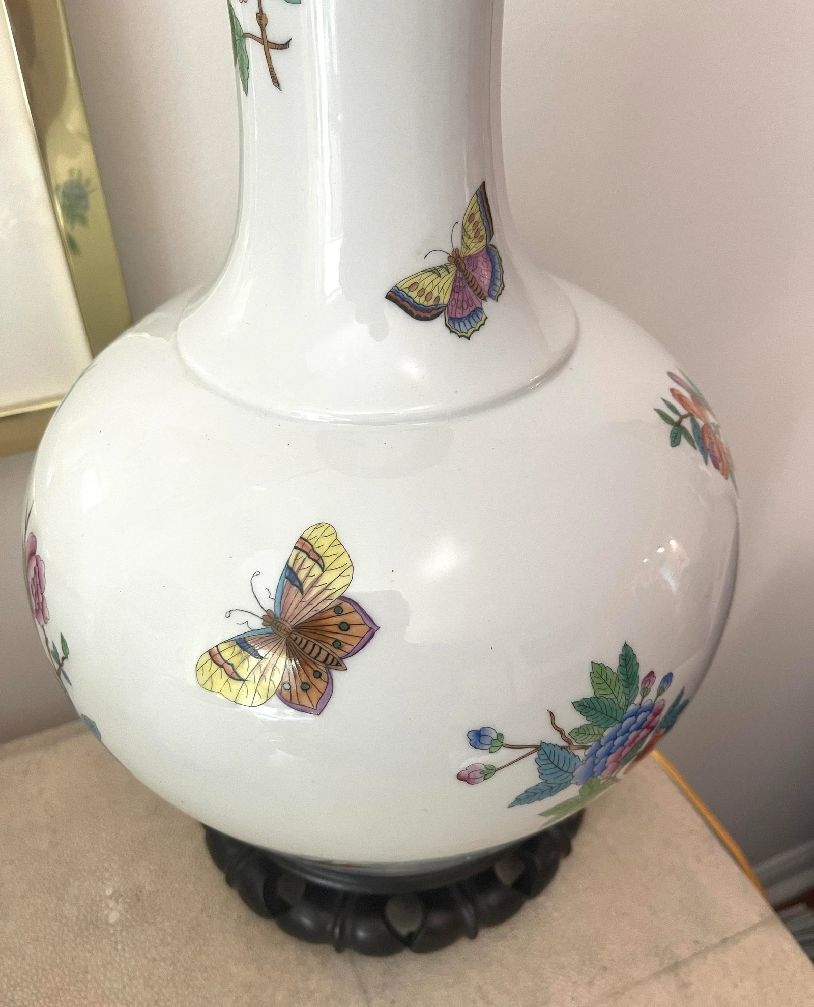 Vintage Herend Queen Victoria Lamp - 11