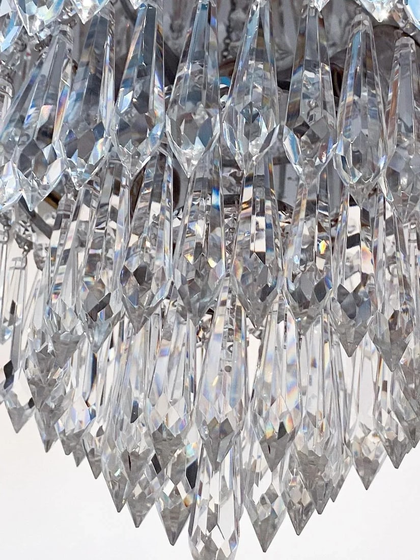 1950s Italian Brass Upside Down Layered Cake Chandelier - 5