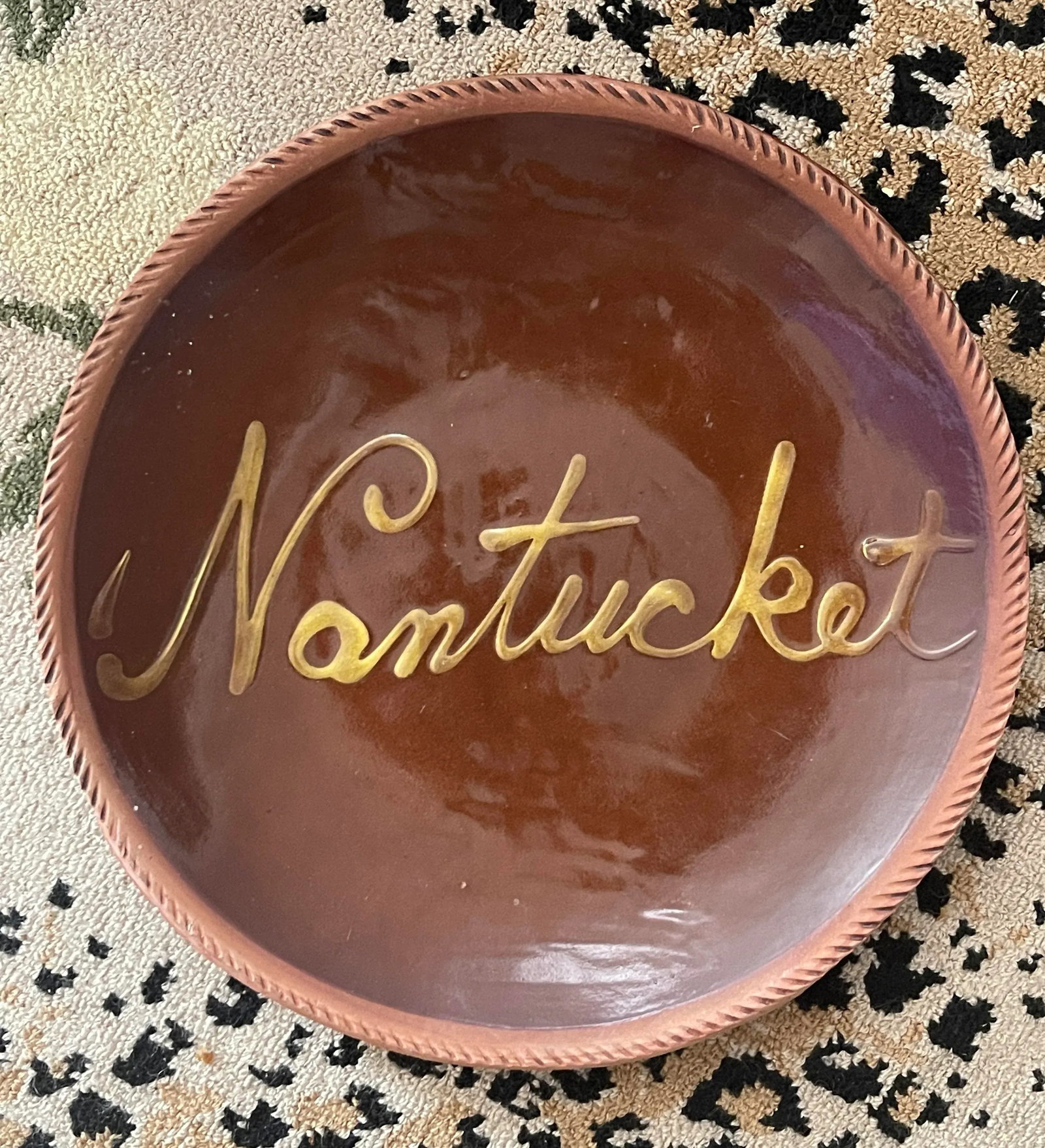 Antique Nantucket Redware Pottery Plates - Set/3 - 7