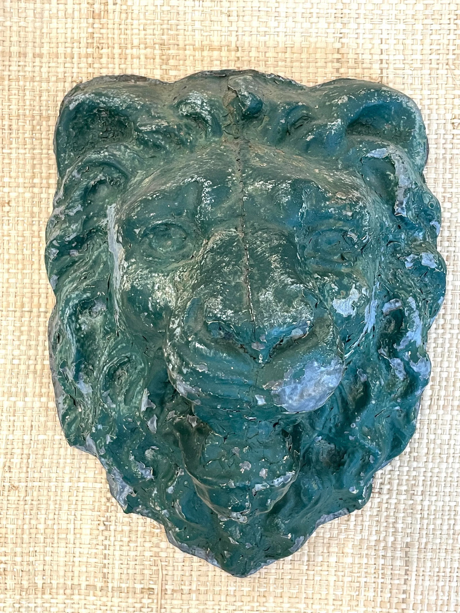 Antique Zinc Architectural Lion Heads - a Pair - 3