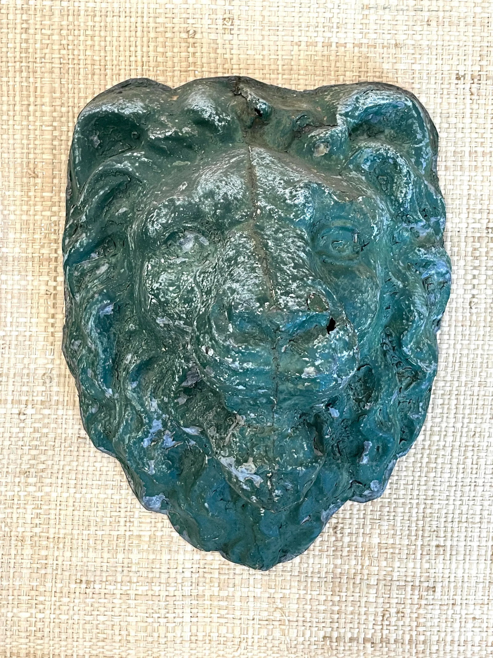 Antique Zinc Architectural Lion Heads - a Pair - 4