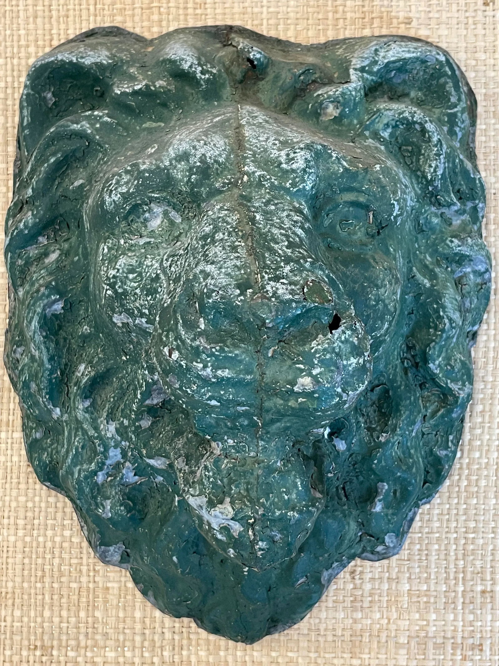 Antique Zinc Architectural Lion Heads - a Pair - 7