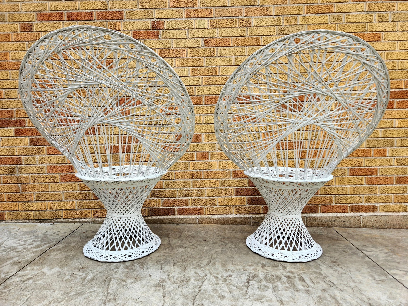 1950s Woodard Spun Fiberglass Peacock Chair Set - 3 Pieces - 7