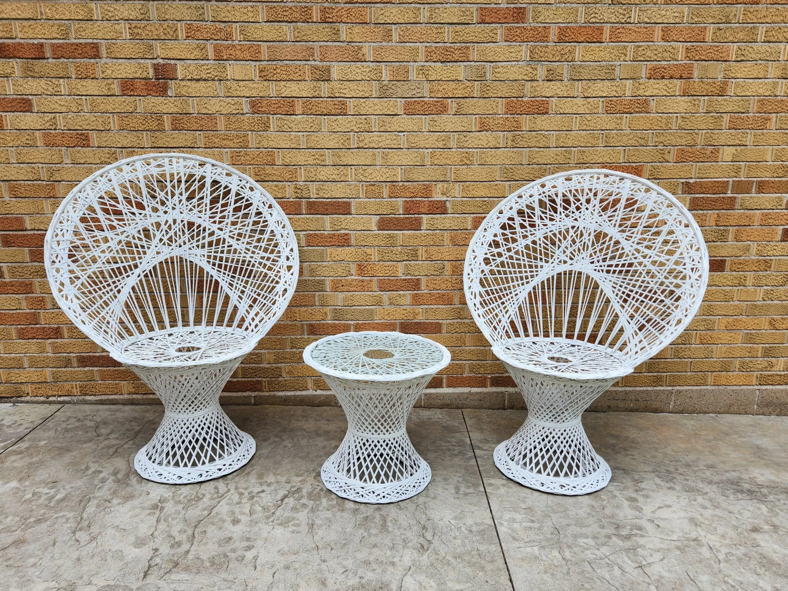 1950s Woodard Spun Fiberglass Peacock Chair Set - 3 Pieces - 9