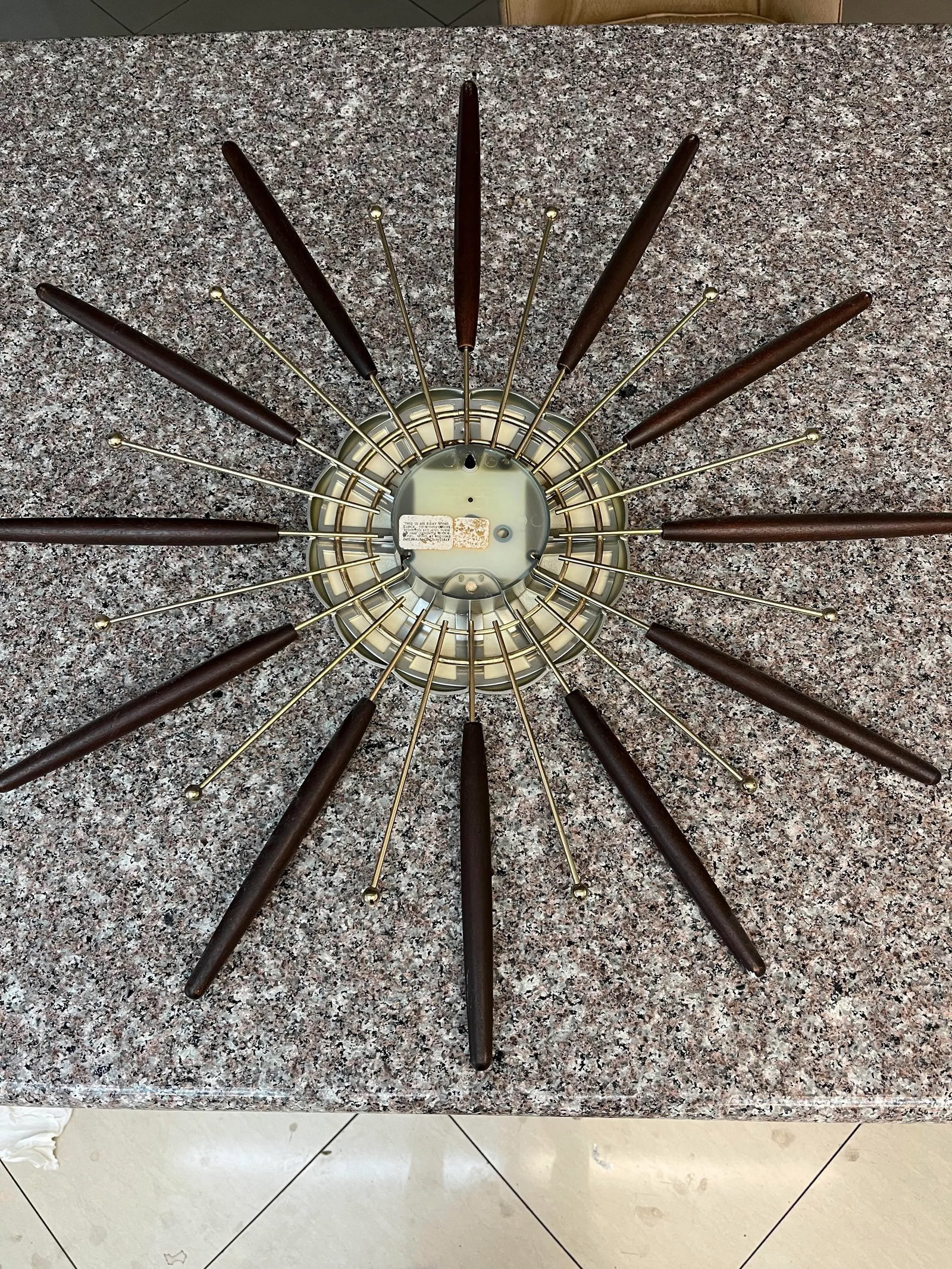 Vintage Mid Century Modern Lux Starburst Wall Clock - 3