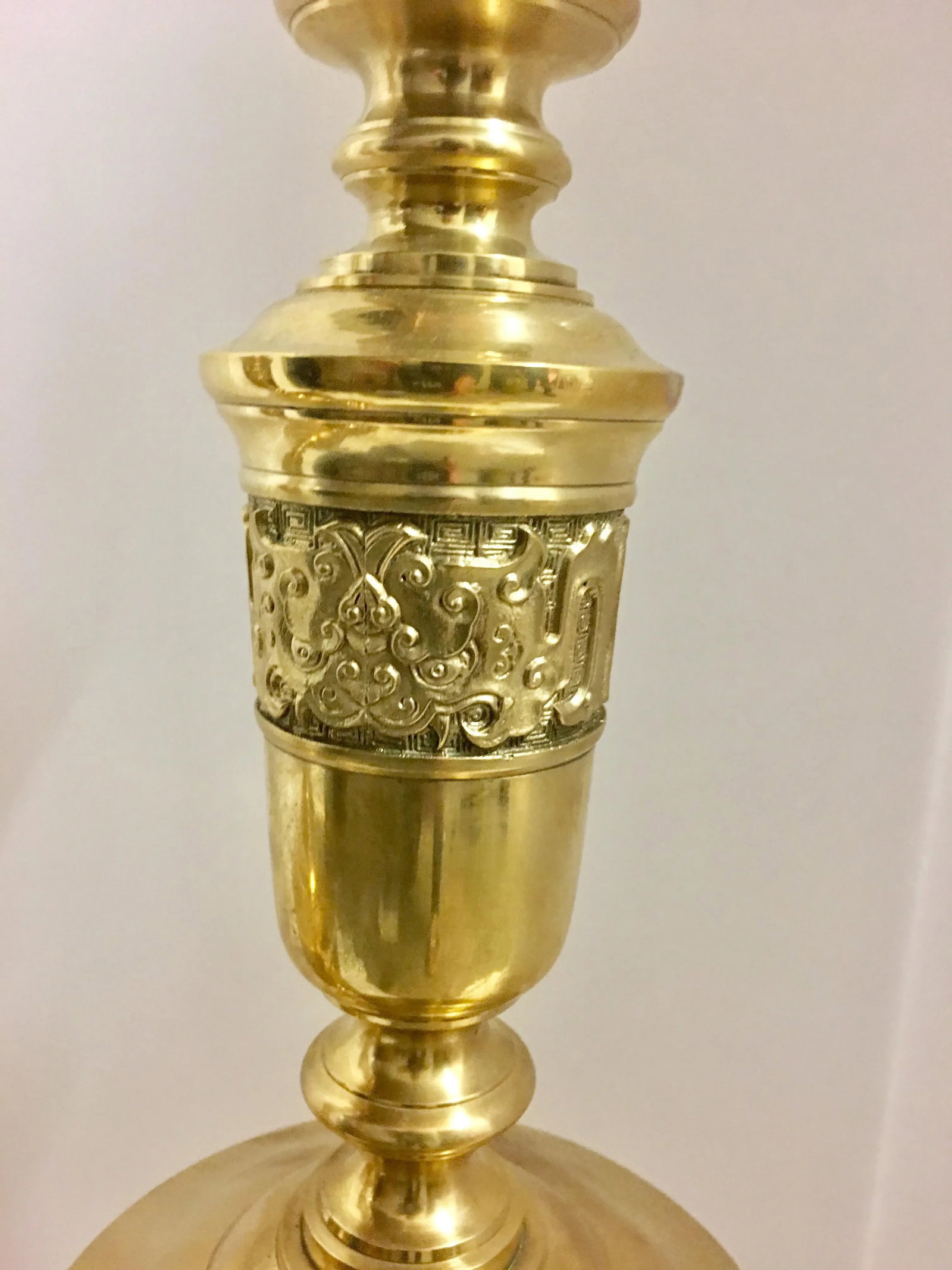 Hollywood Regency Mid-Century Brass Lamps - a Pair - 4