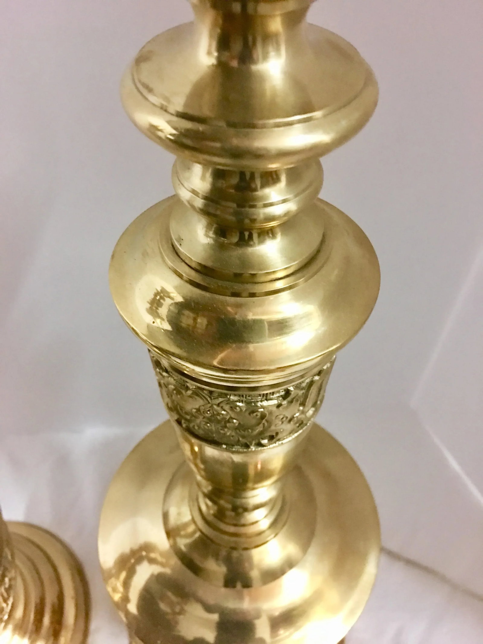 Hollywood Regency Mid-Century Brass Lamps - a Pair - 5