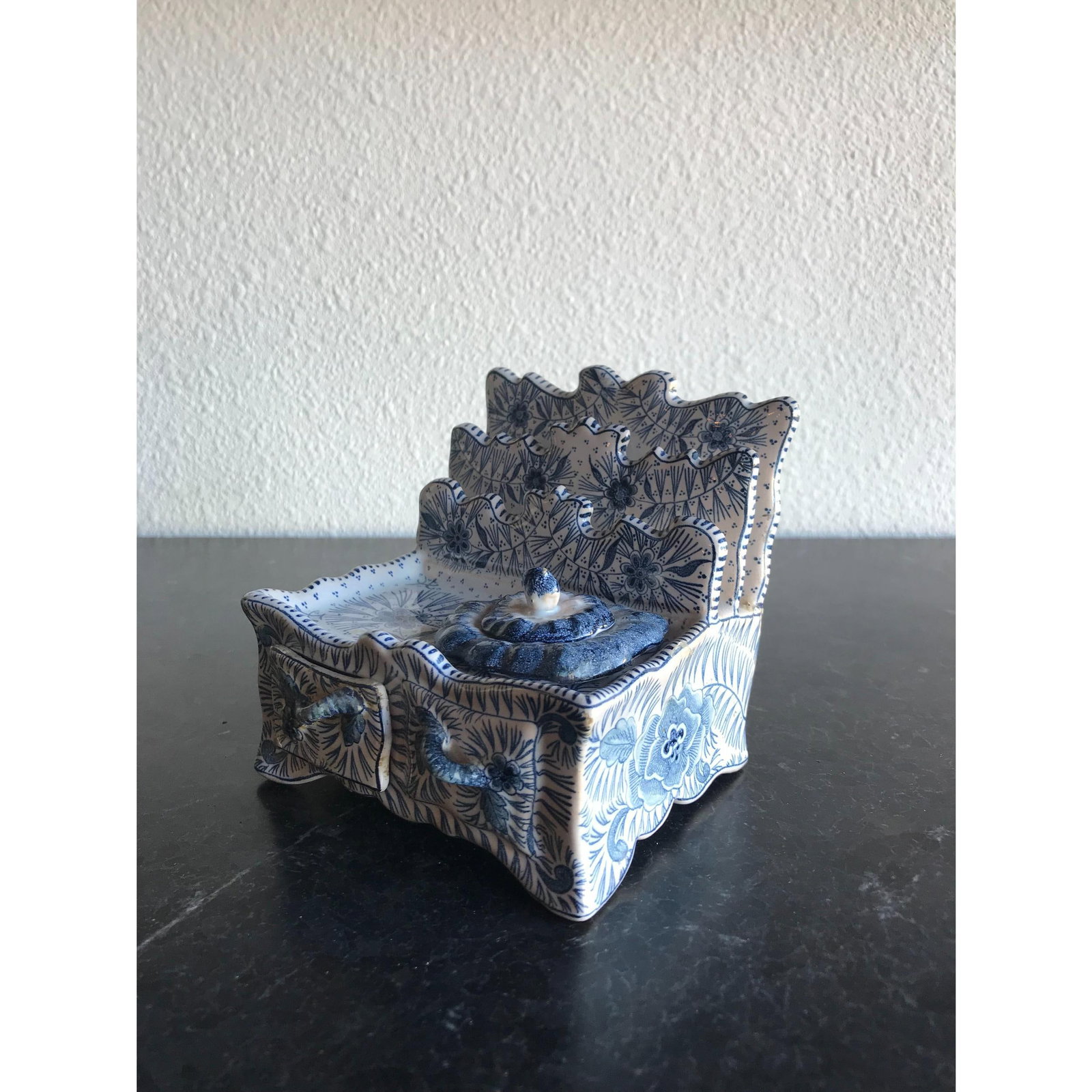 Blue & White Faience Ink Well - 3