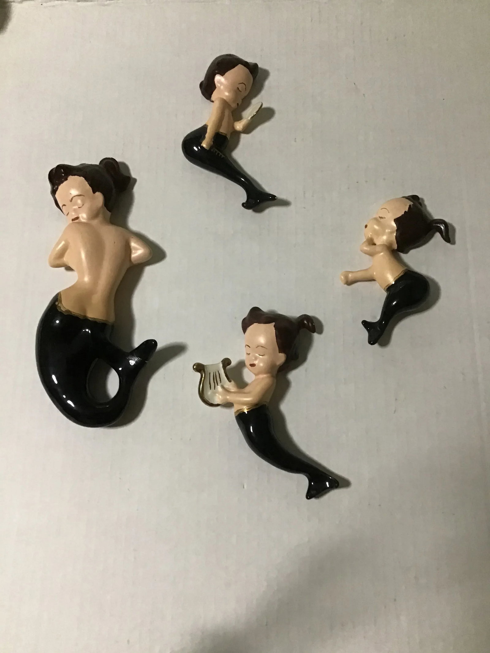 1960s Palm Beach Coastal Mermaid Wall Hanging- Set of 4 - 2