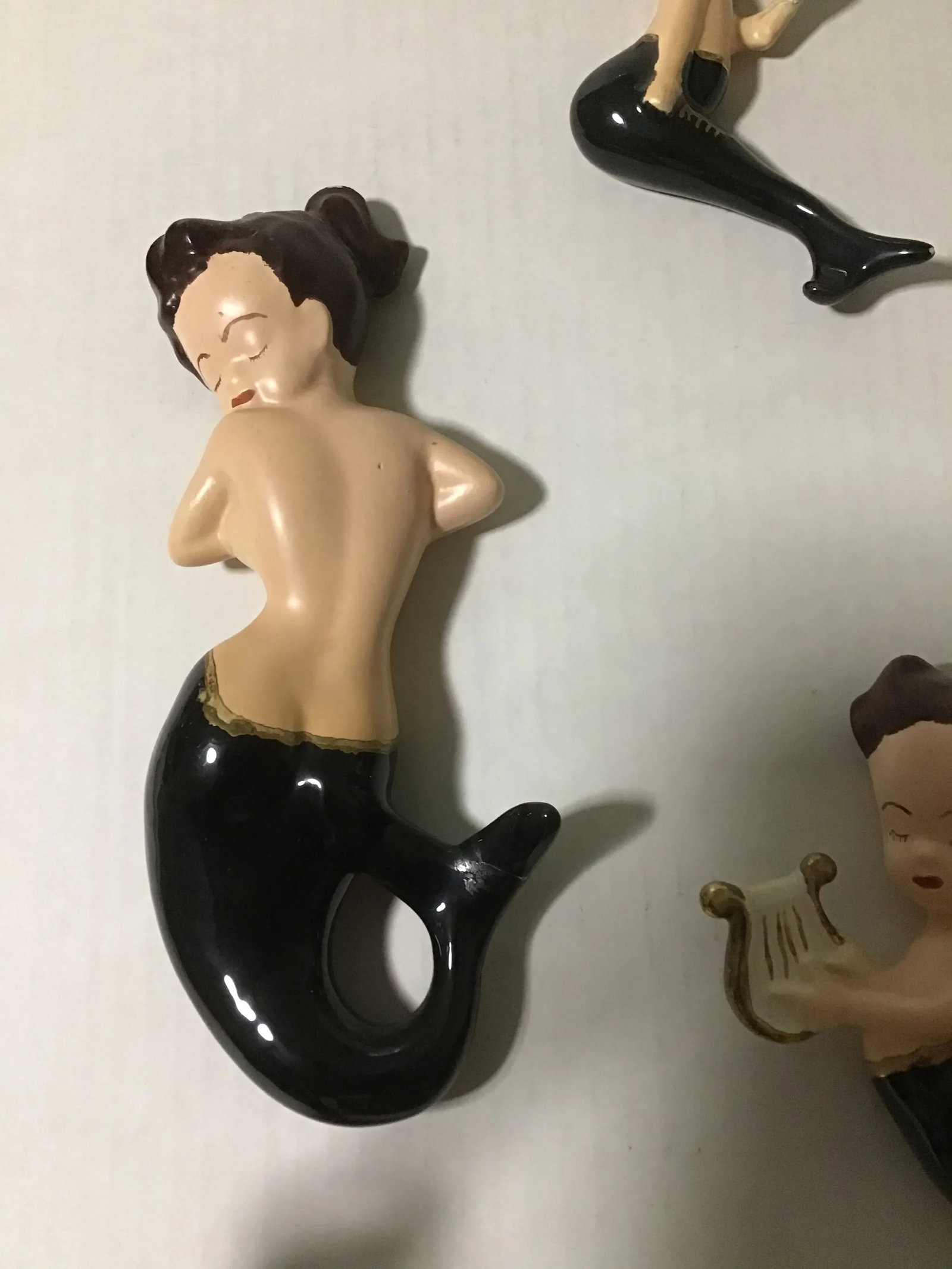 1960s Palm Beach Coastal Mermaid Wall Hanging- Set of 4 - 3