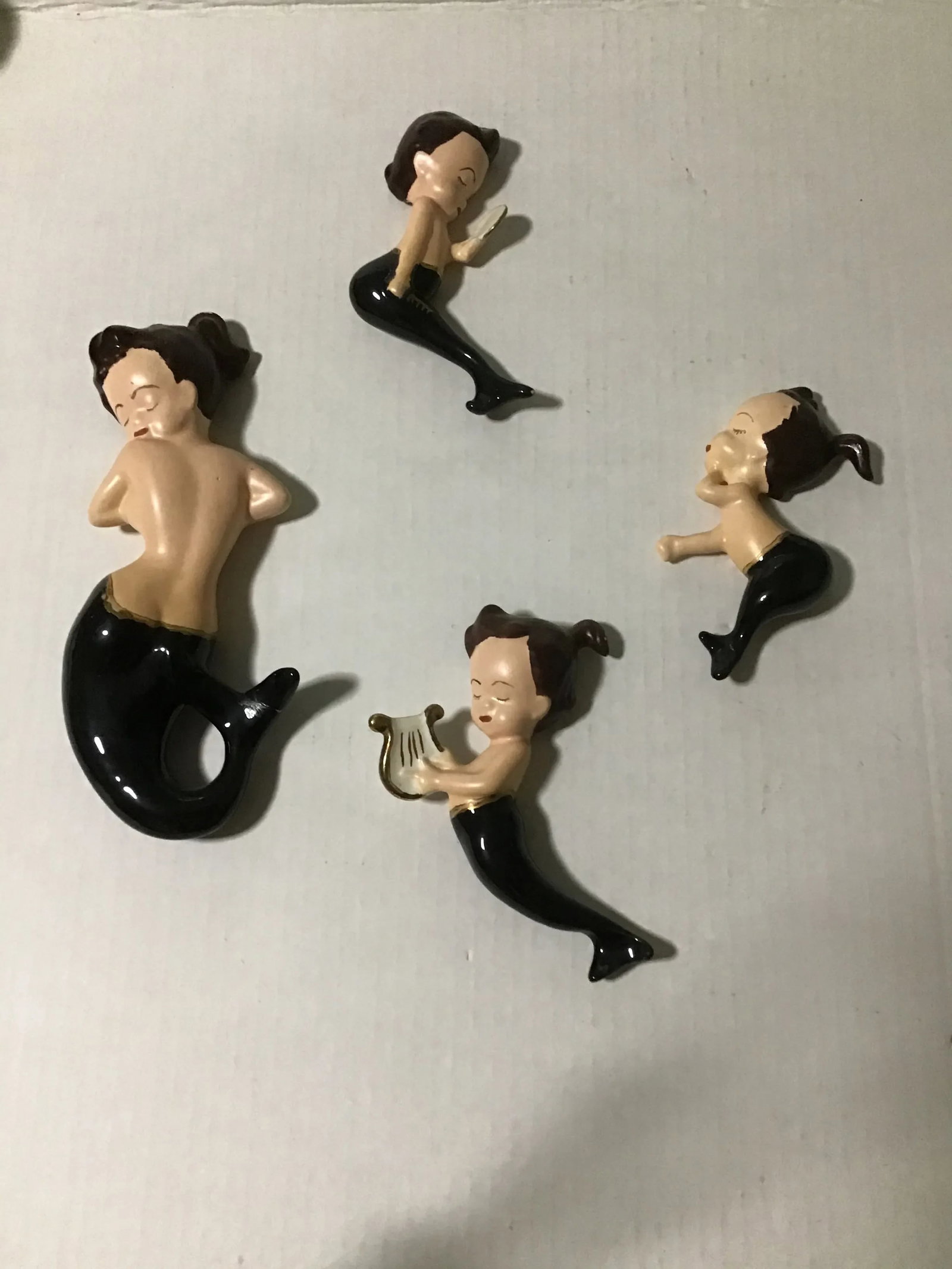 1960s Palm Beach Coastal Mermaid Wall Hanging- Set of 4 - 9