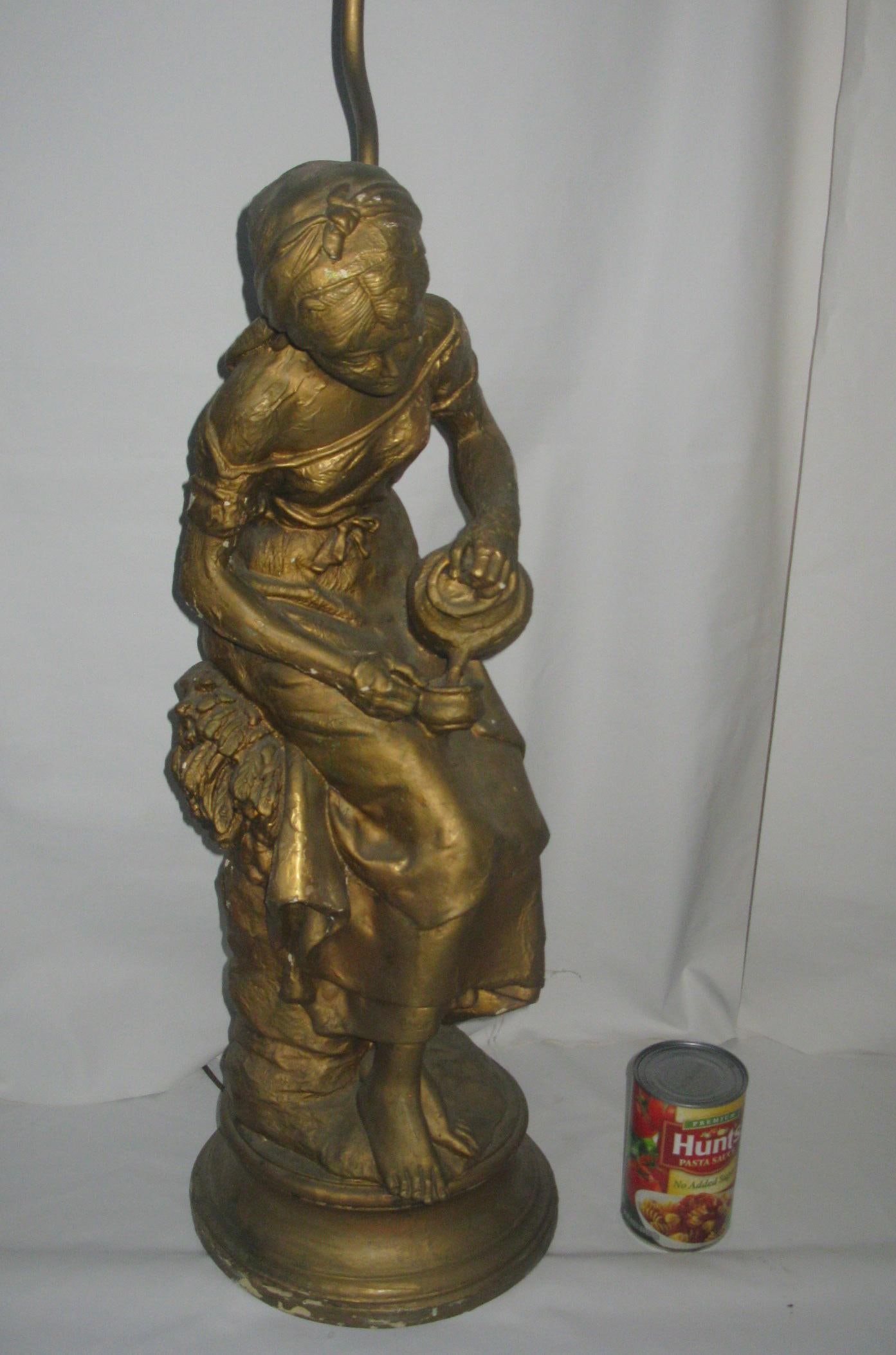 Sculptural Antique Gilt Lamp Attributed to Mathurin Moreau - 2
