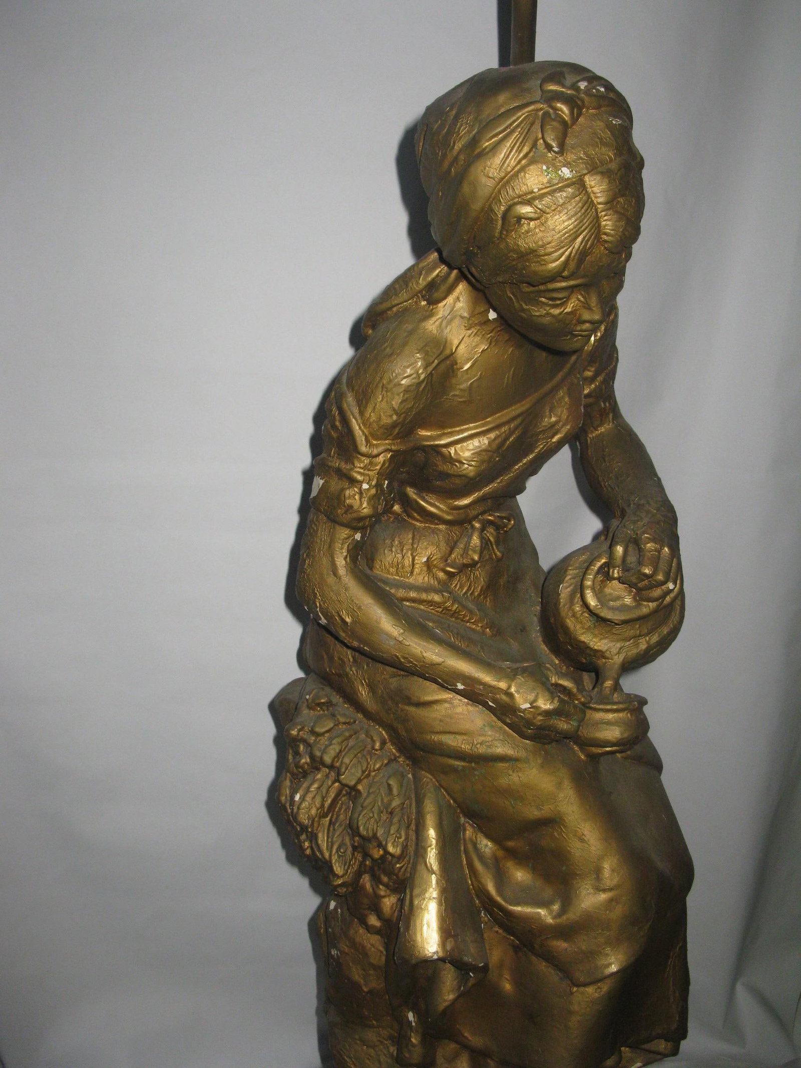 Sculptural Antique Gilt Lamp Attributed to Mathurin Moreau - 4