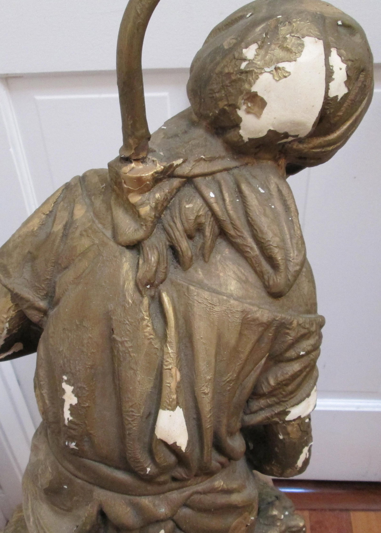 Sculptural Antique Gilt Lamp Attributed to Mathurin Moreau - 6