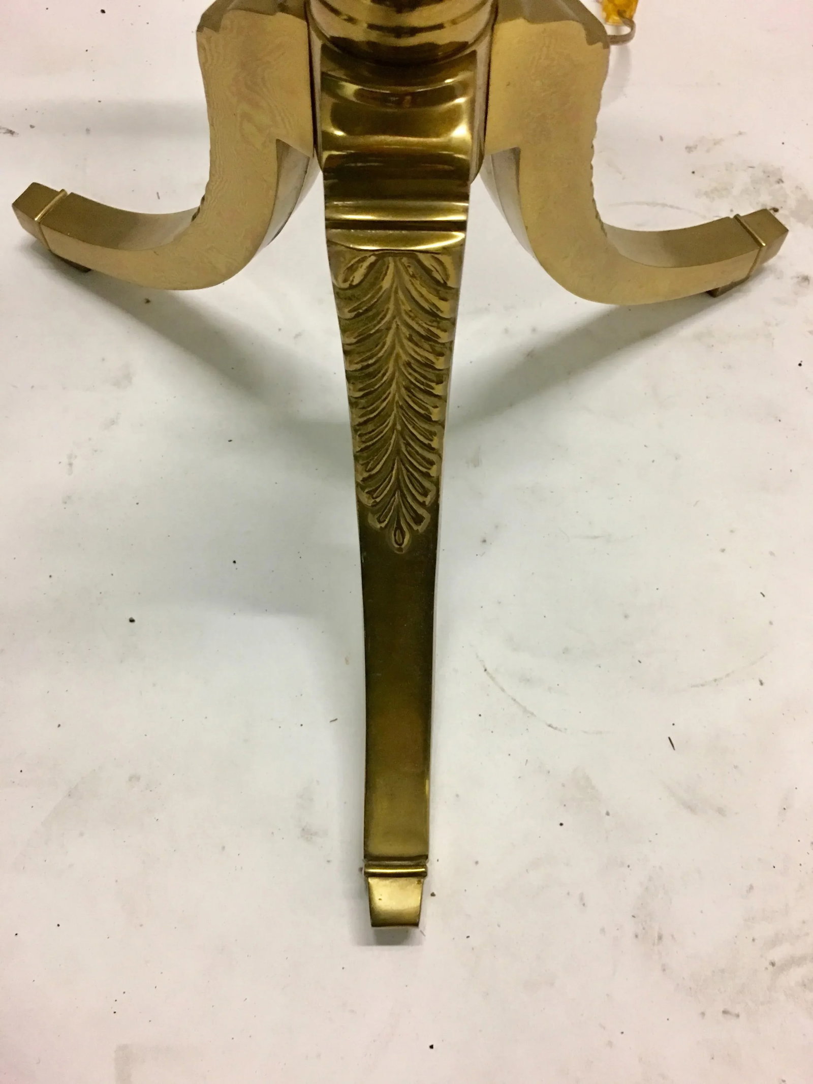 Vintage Brass Floor Lamp With Table - 6