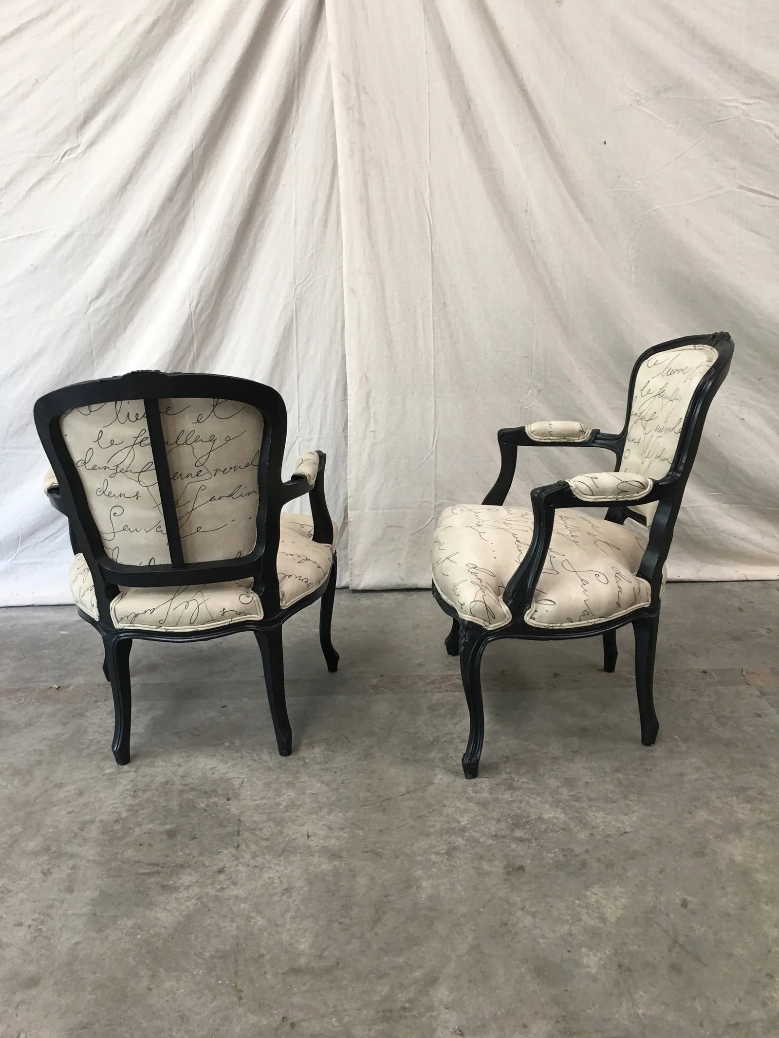 19th Century Louis XV Style Tan Upholstered Arm Chairs - a Pair - 10