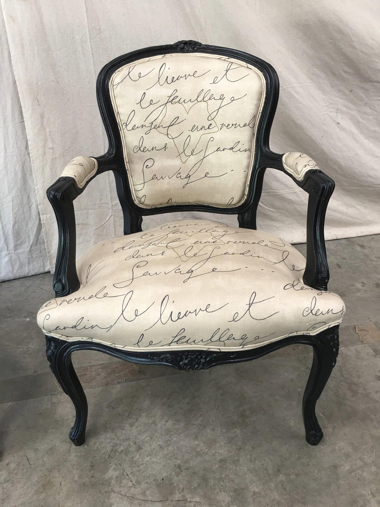 19th Century Louis XV Style Tan Upholstered Arm Chairs - a Pair - 9