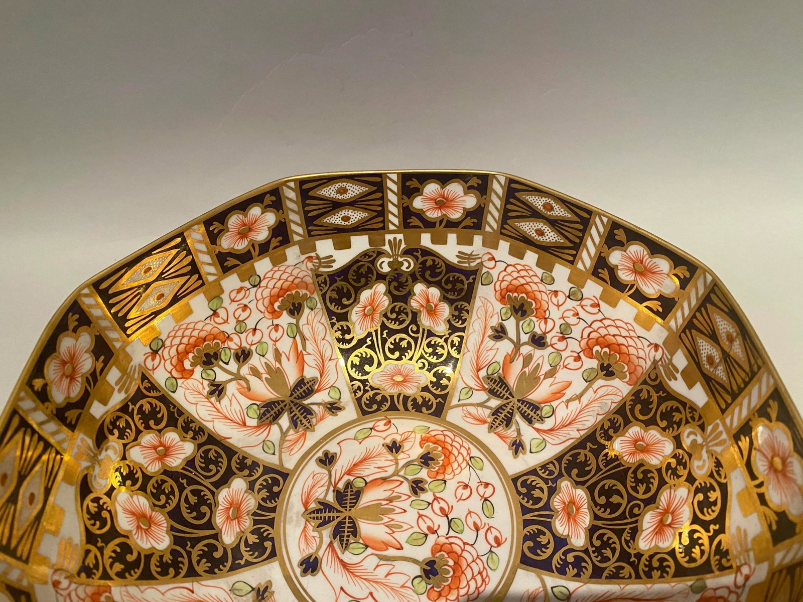 Royal Crown Derby Octagonal Bowl Imari Witches Pattern 6299 Date 1918 - 4