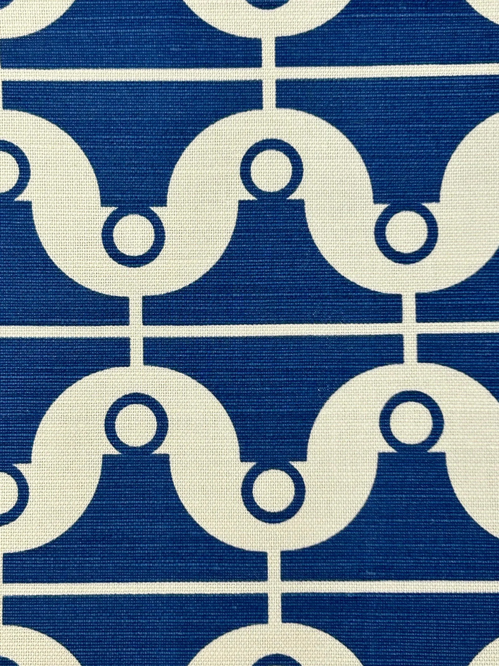Schumacher "London Bridge" Linen Print- 2.5 Yards: Designed by Studio Bon exclusively for Schumacher, "London Bridge" is a one of a kind, modern, graphic interpretation of bridge components in an original format. The Prussian blue on white